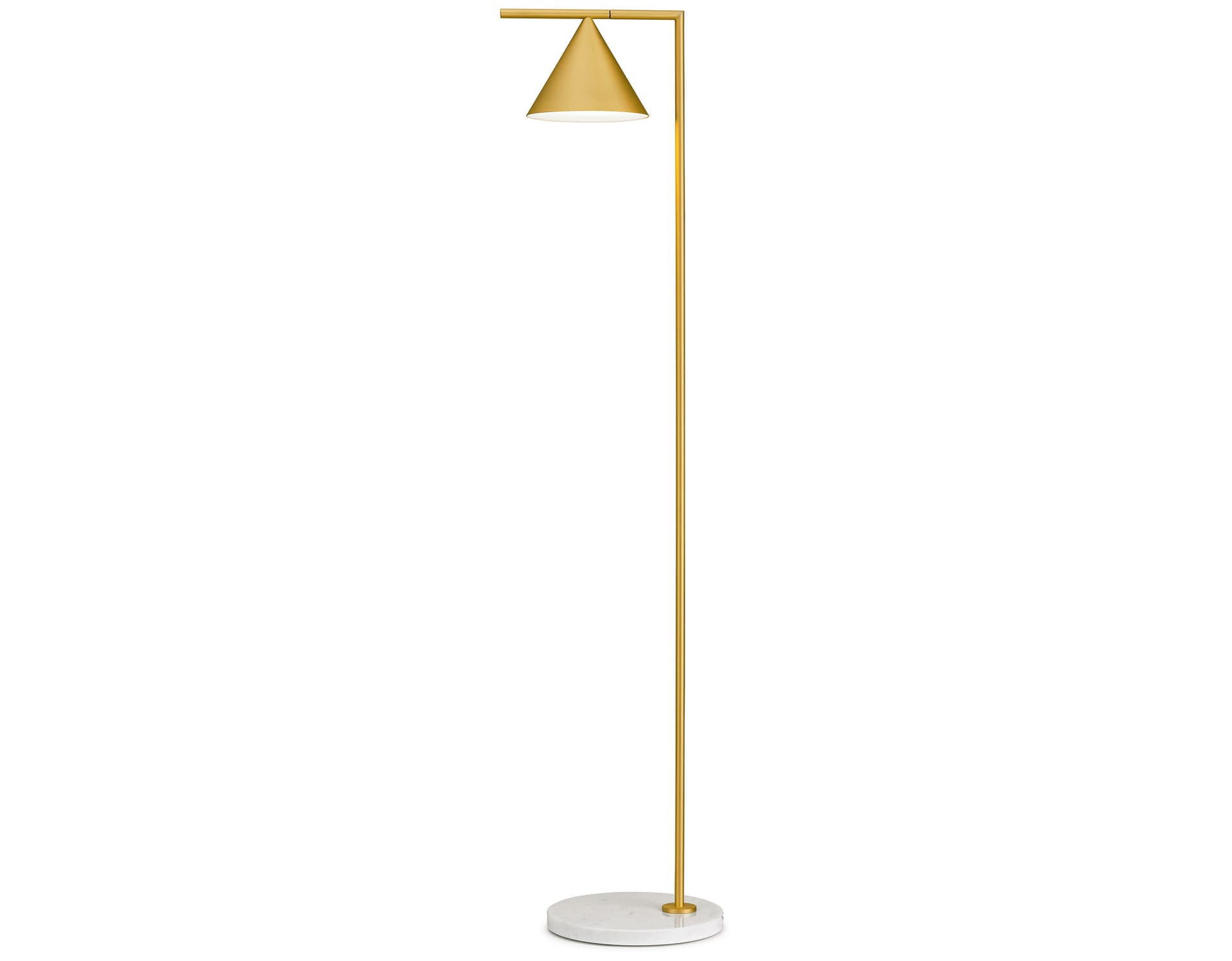 captain flint floor lamp / brushed brass - white carrara marble base