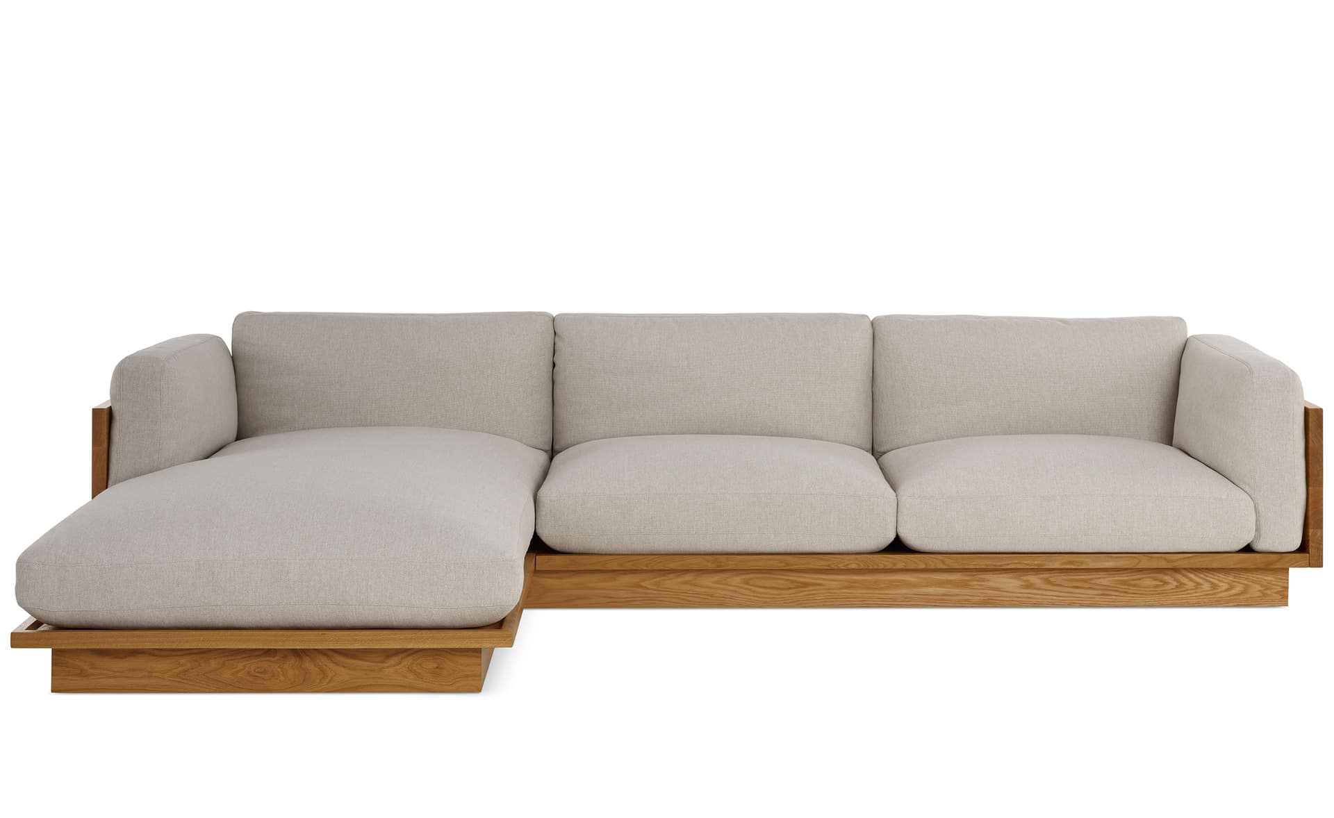 left facing (chaise on left when facing) / mode - clavicle (ZMD09) / white oak / not fire retardant