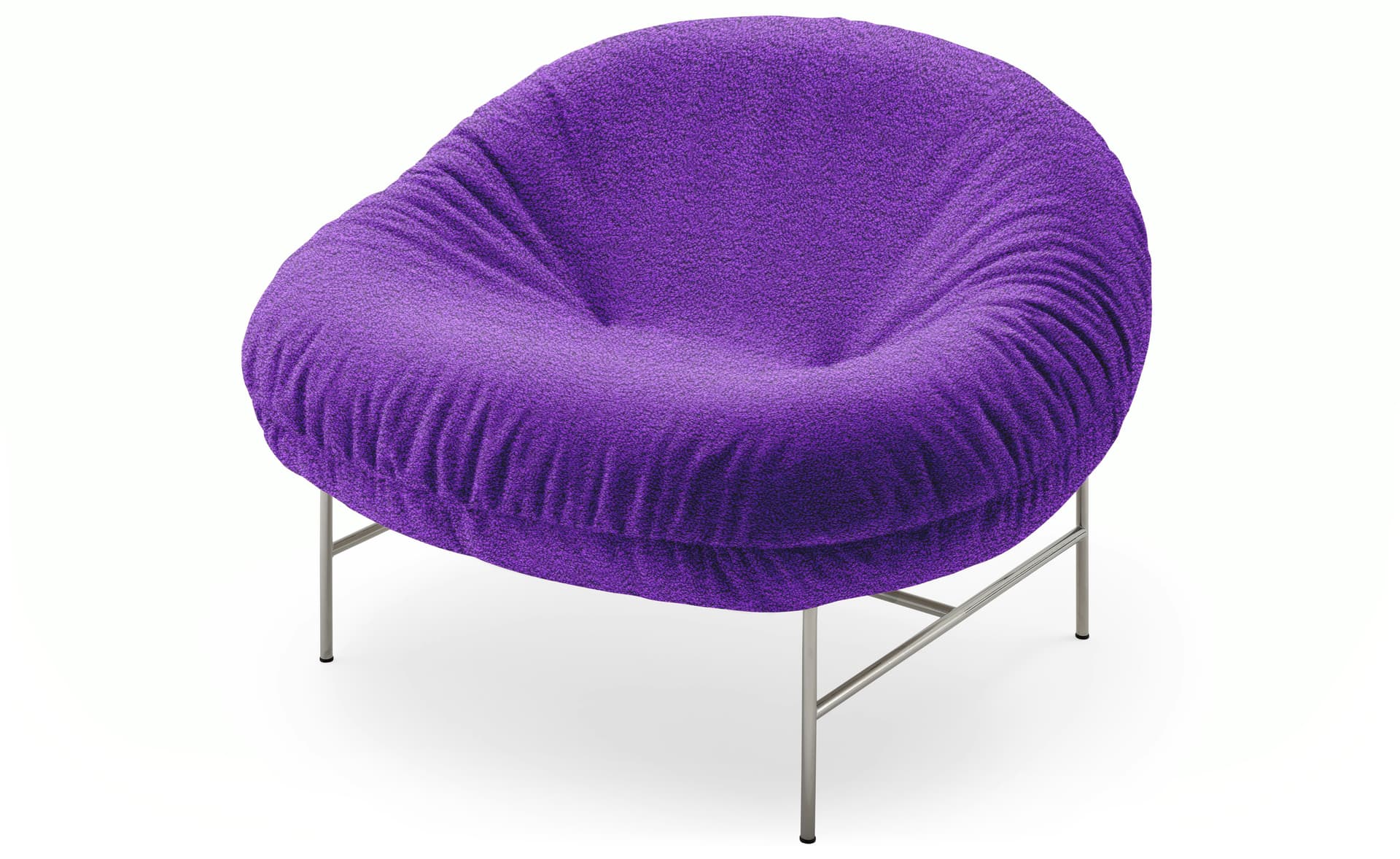 Perron Bun Lounge / chrome base / puff, lupine