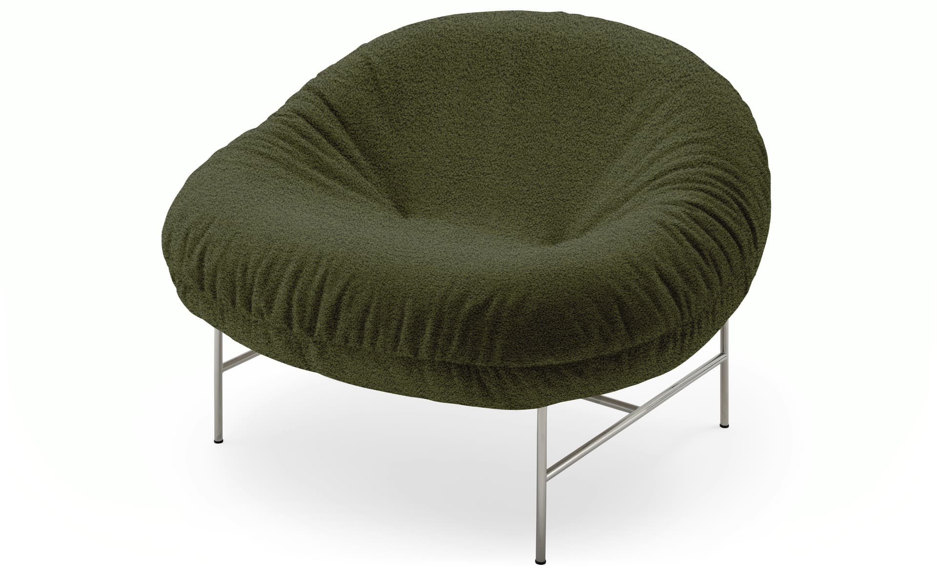 Perron Bun Lounge / chrome base / puff, olive