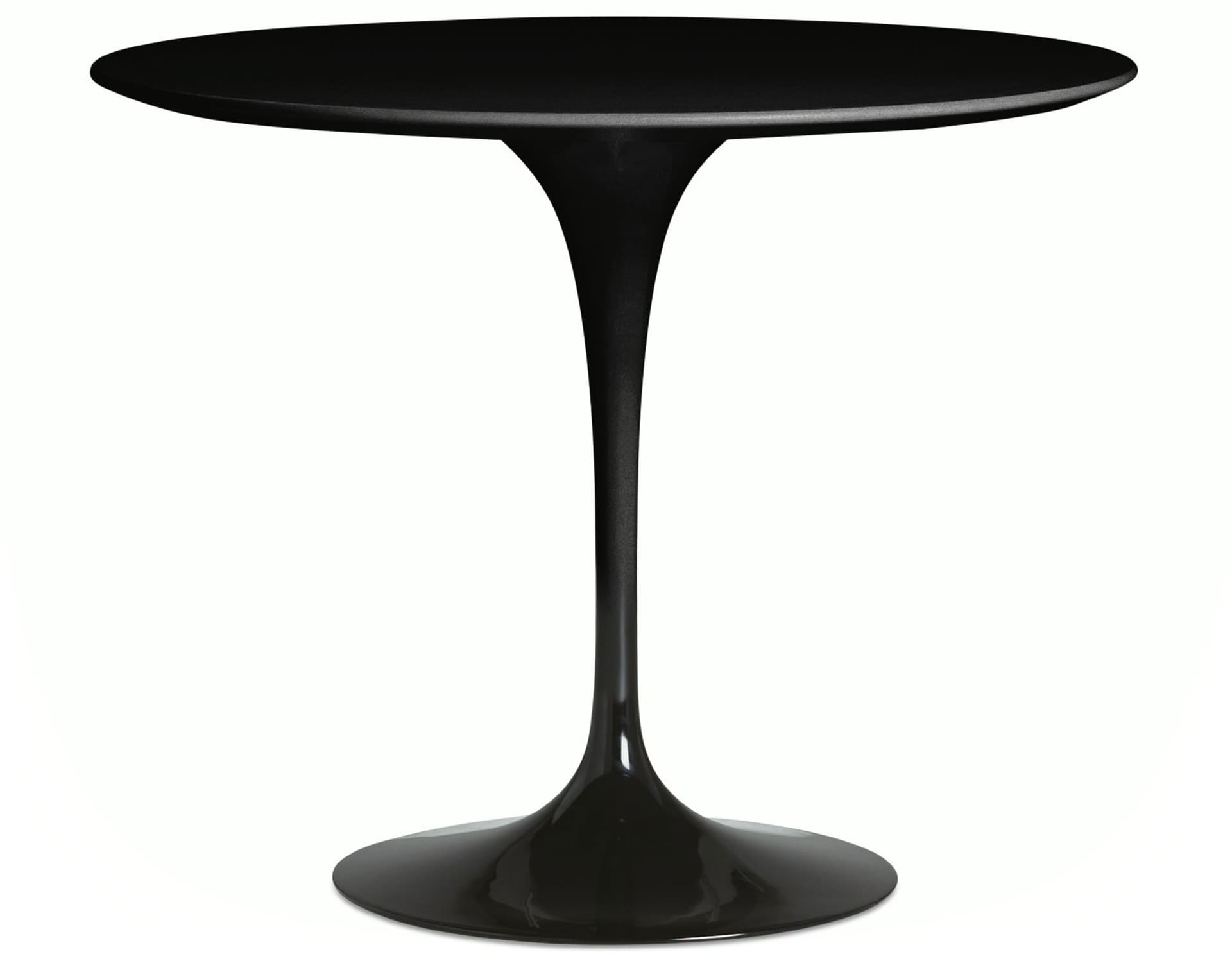 saarinen dining table - 35" round / high gloss - black / laminate - black