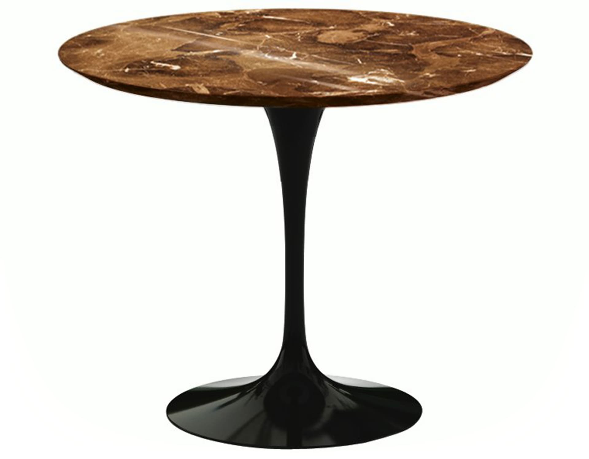 saarinen dining table - 35" round / high gloss - black / polished marble - espresso