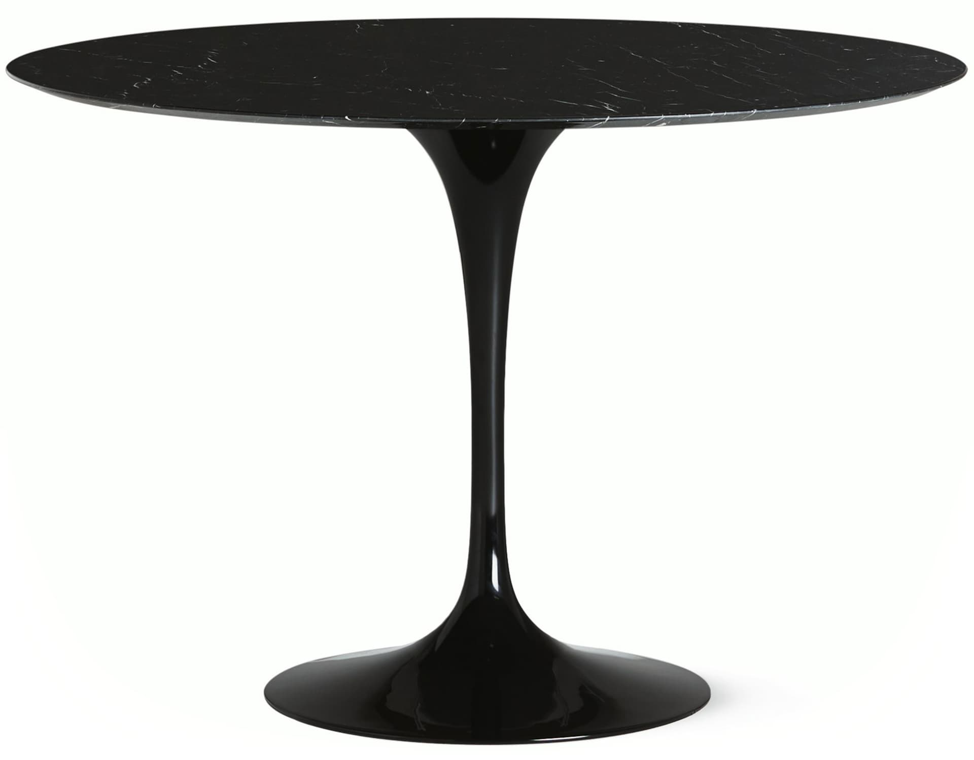 saarinen dining table - 42" round / high gloss - black / polished marble - nero marquina