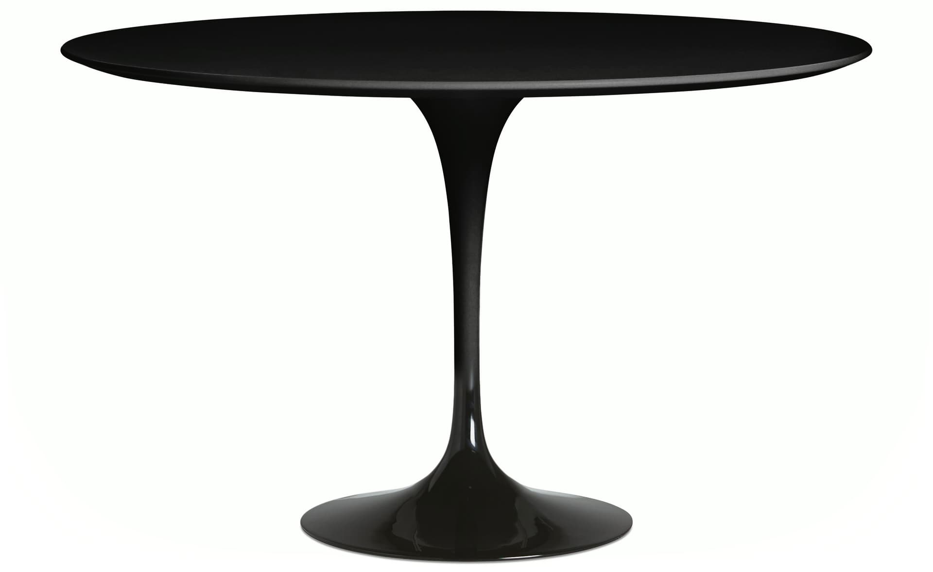 saarinen dining table - 47" round / high gloss - black / laminate - black