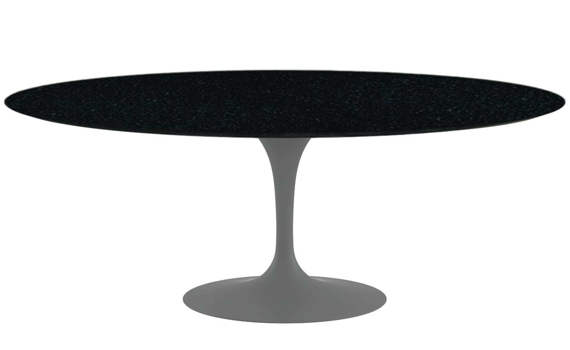 saarinen dining table - 78" oval / satin - grey / granite - black andes