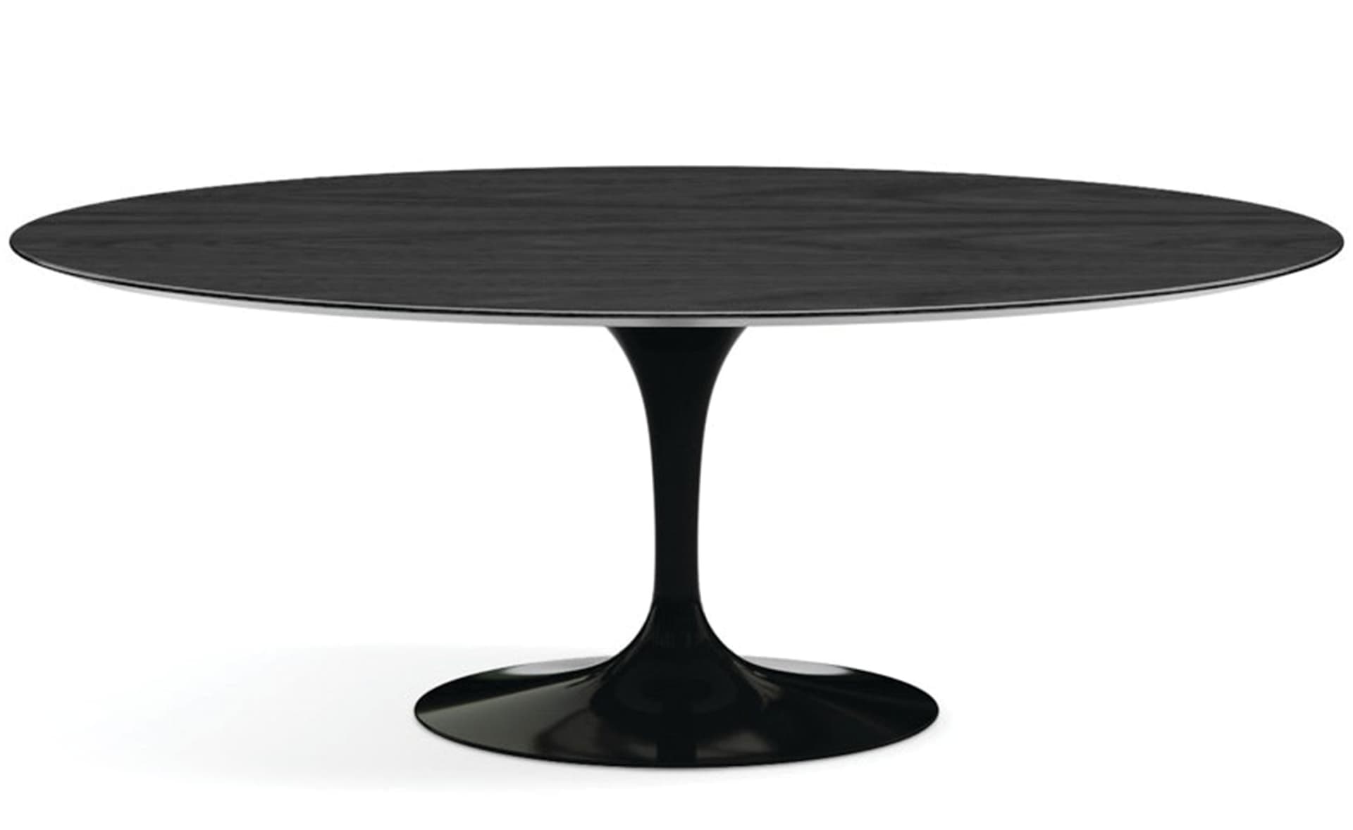 saarinen dining table - 78" oval / high gloss - black / veneer - ebonized walnut