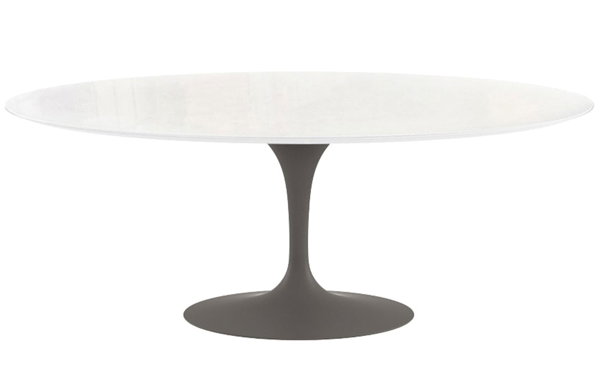 saarinen dining table - 78" oval / satin - grey / engineered stone - vetro bianco