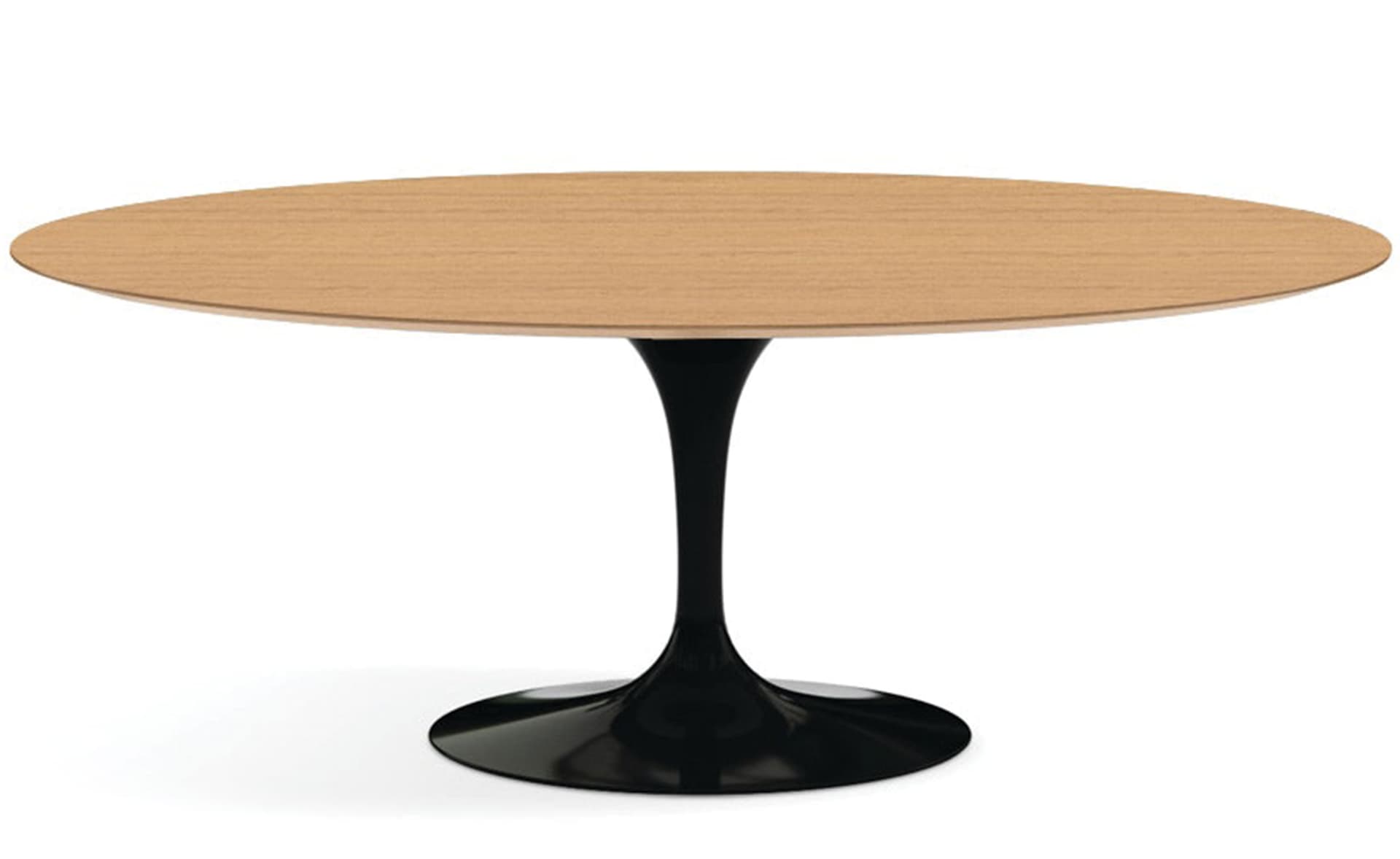 saarinen dining table - 78" oval / high gloss - black / veneer - light oak