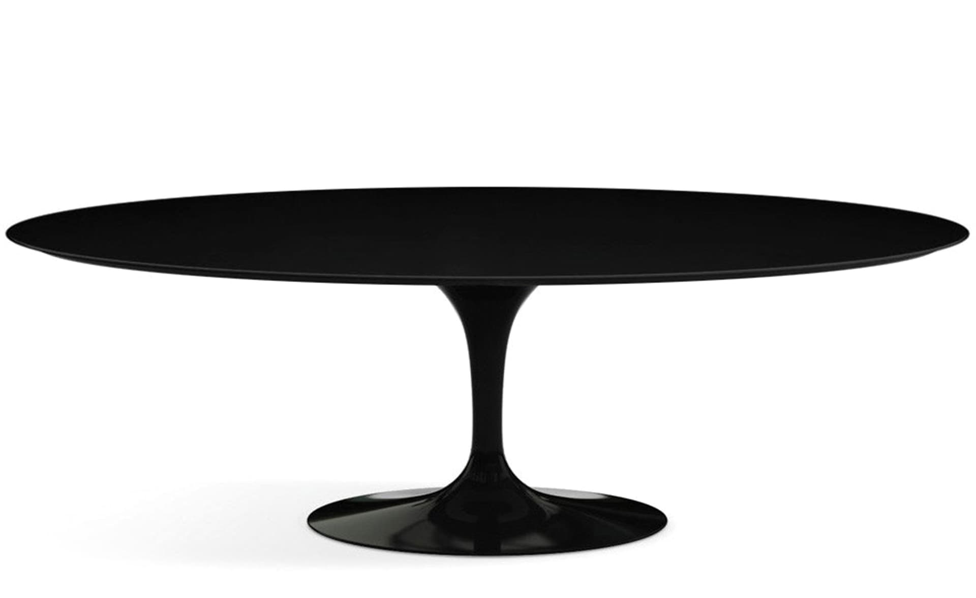 saarinen dining table - 84" oval / high gloss - black / laminate - black