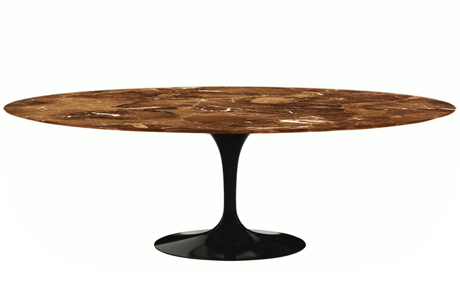 saarinen dining table - 84" oval / high gloss - black / polished marble - espresso