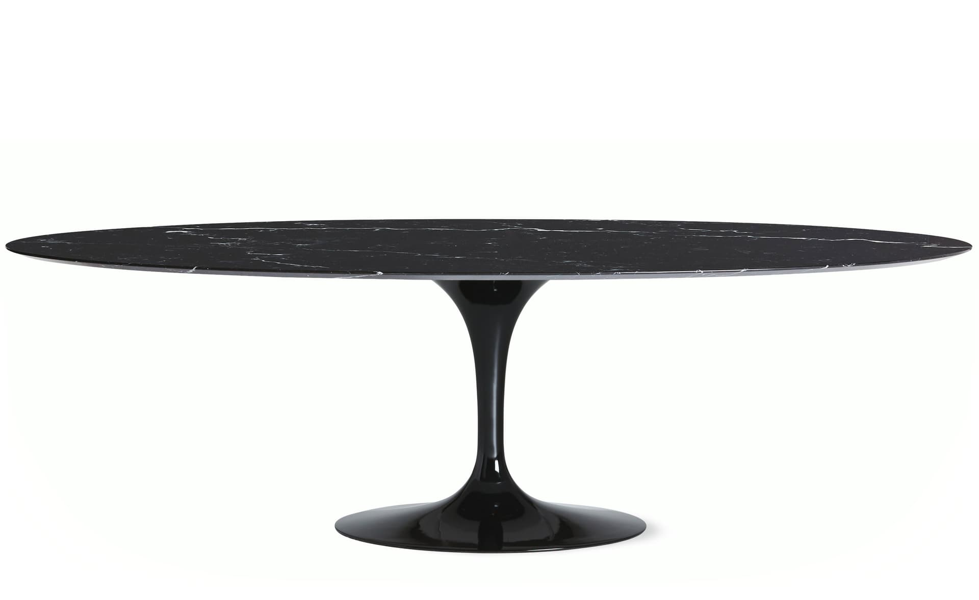 saarinen dining table - 96" oval / high gloss - black / polished marble - nero marquina