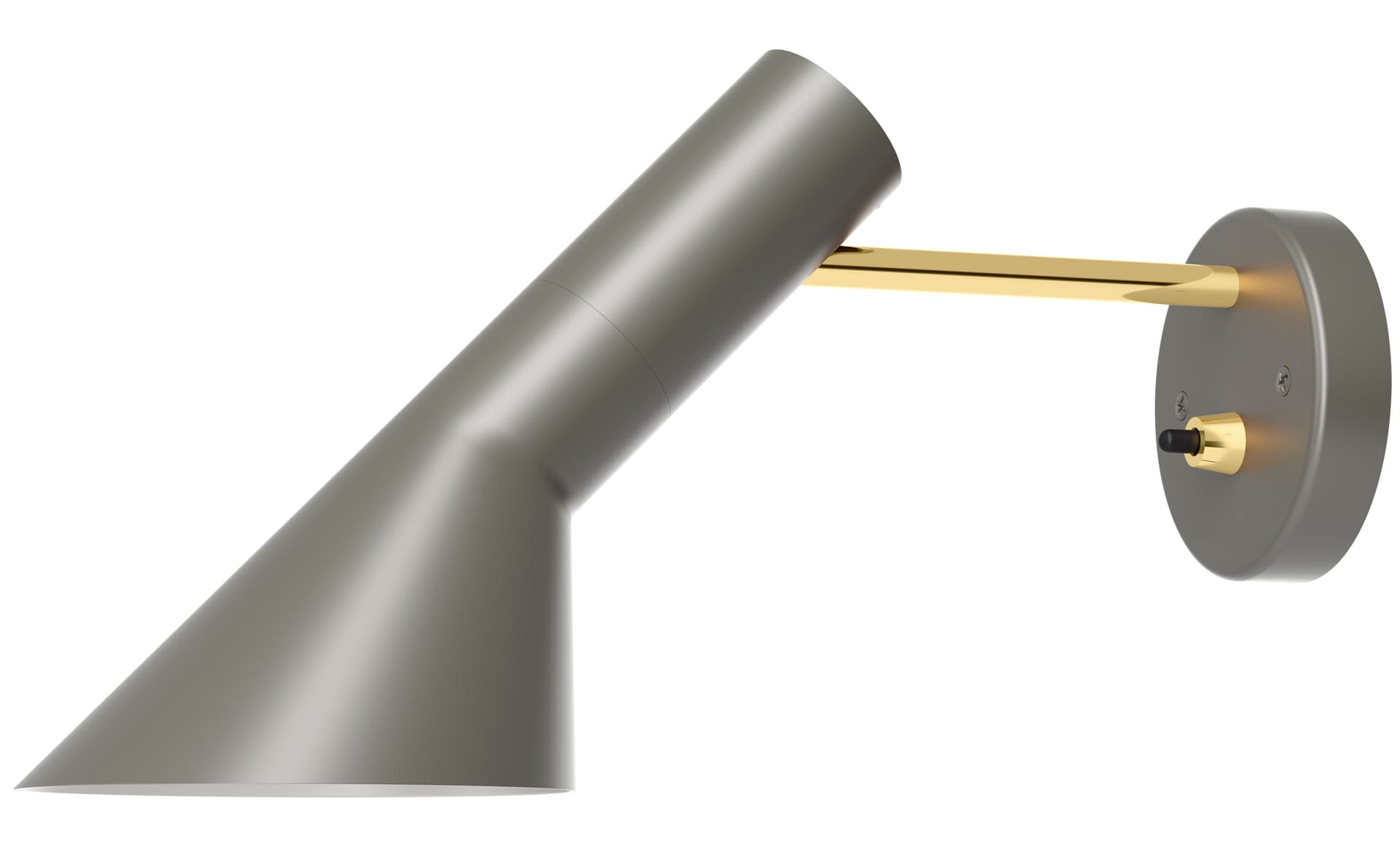 arne jacobsen wall lamp / warm grey & brass