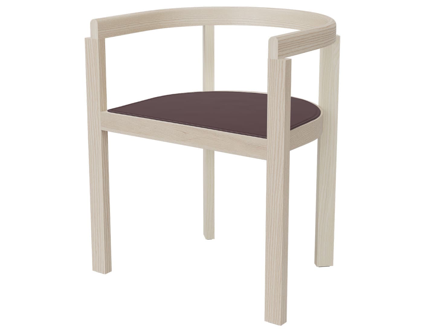 After Series Armchair / oiled ash / add seat cushion - spectrum leather, blackberry