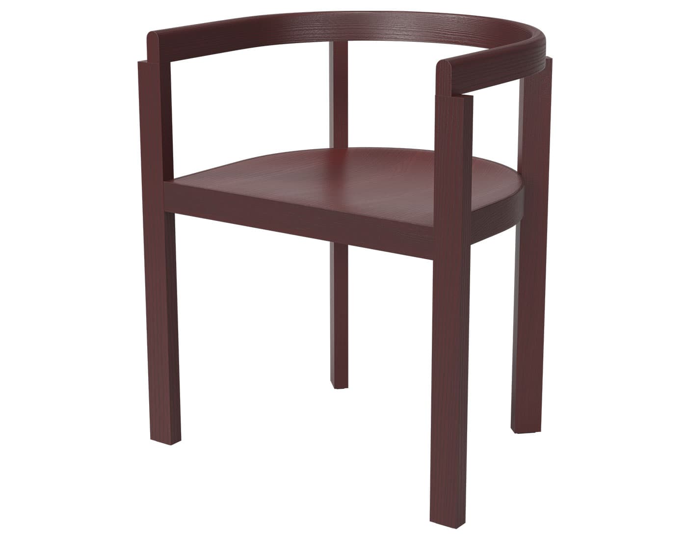 After Series Armchair / burgundy colored ash / no added seat cushion