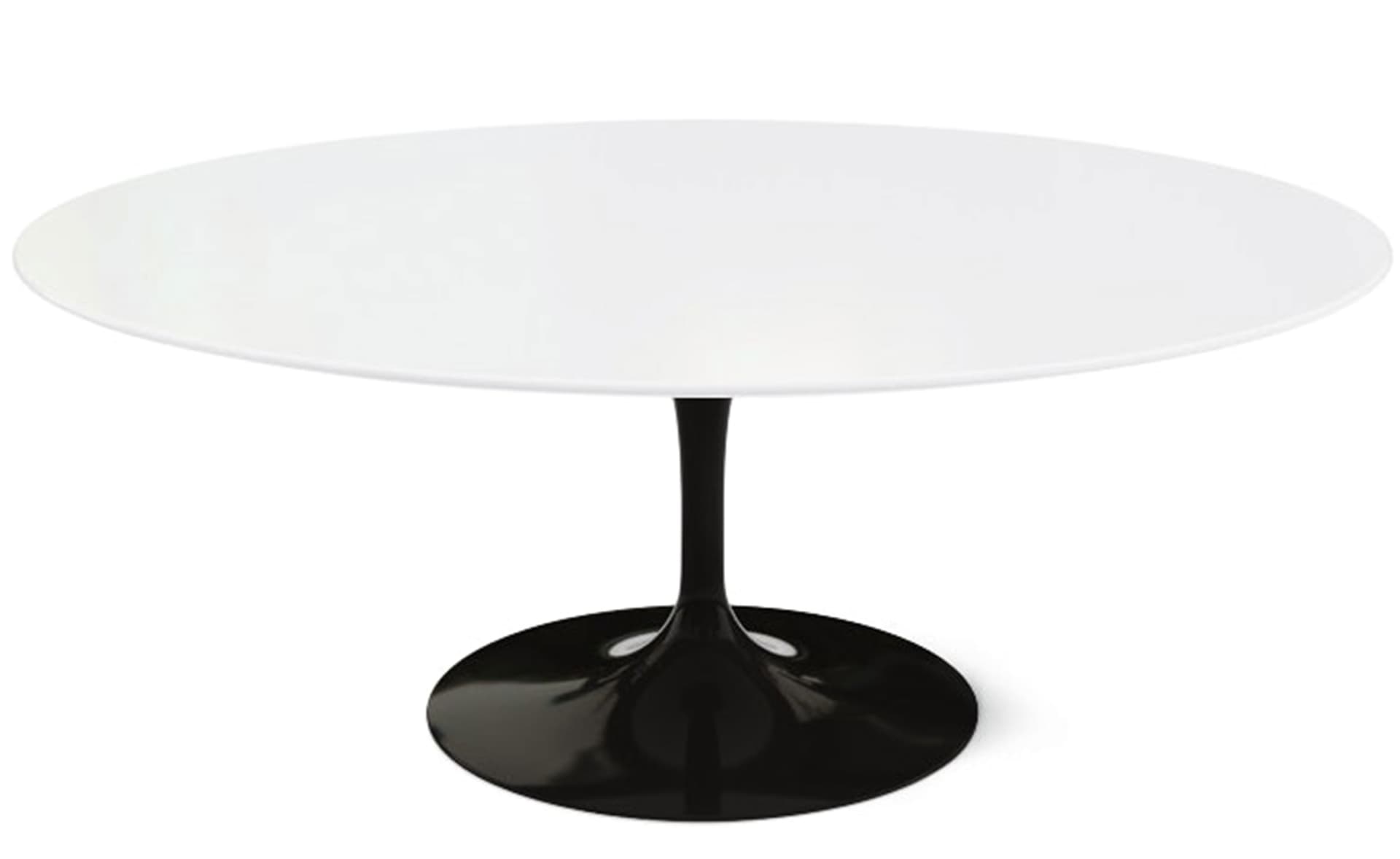 saarinen coffee table - 42" oval / high gloss - black / laminate - white