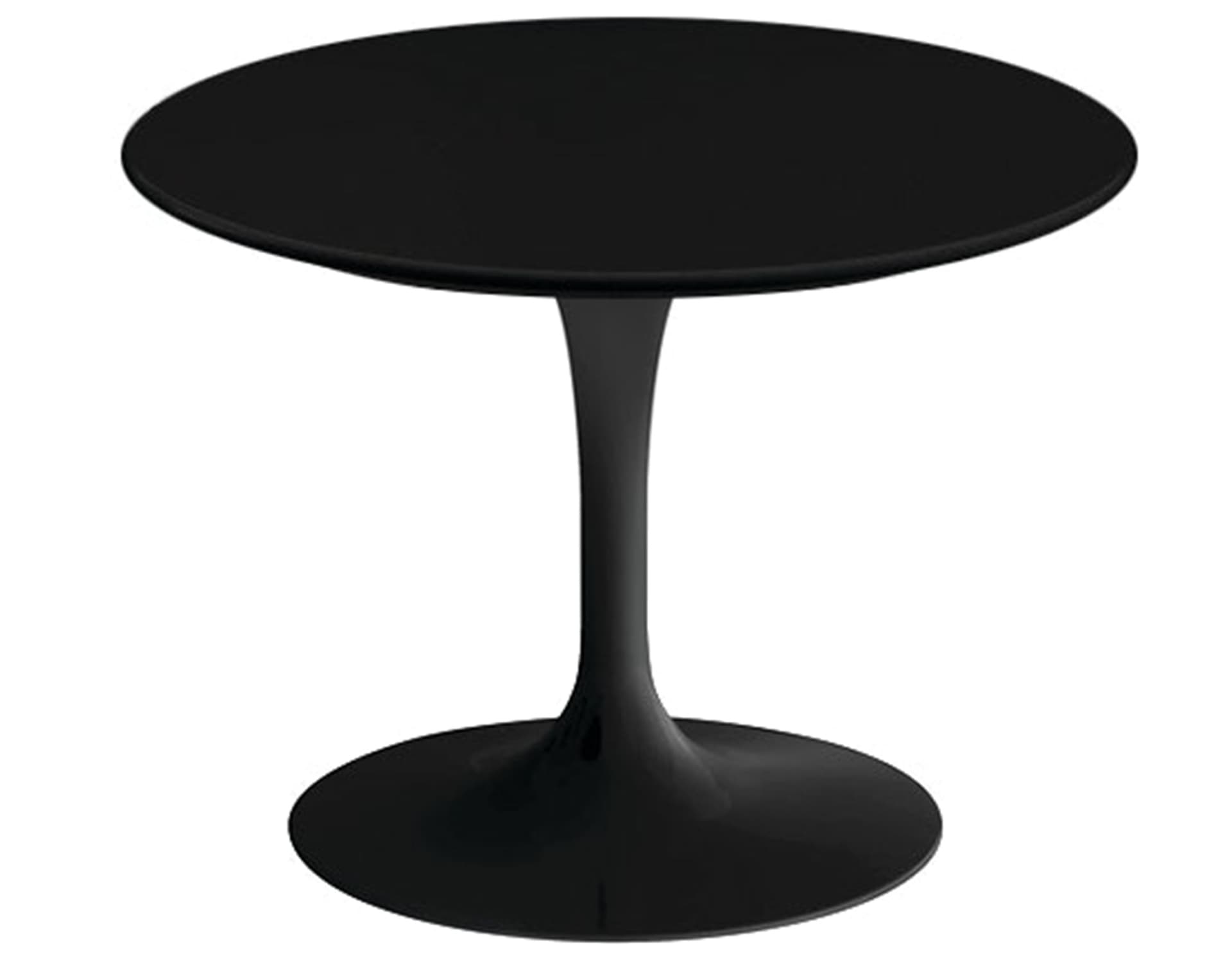 saarinen coffee table - 20" round / high gloss - black / laminate - black