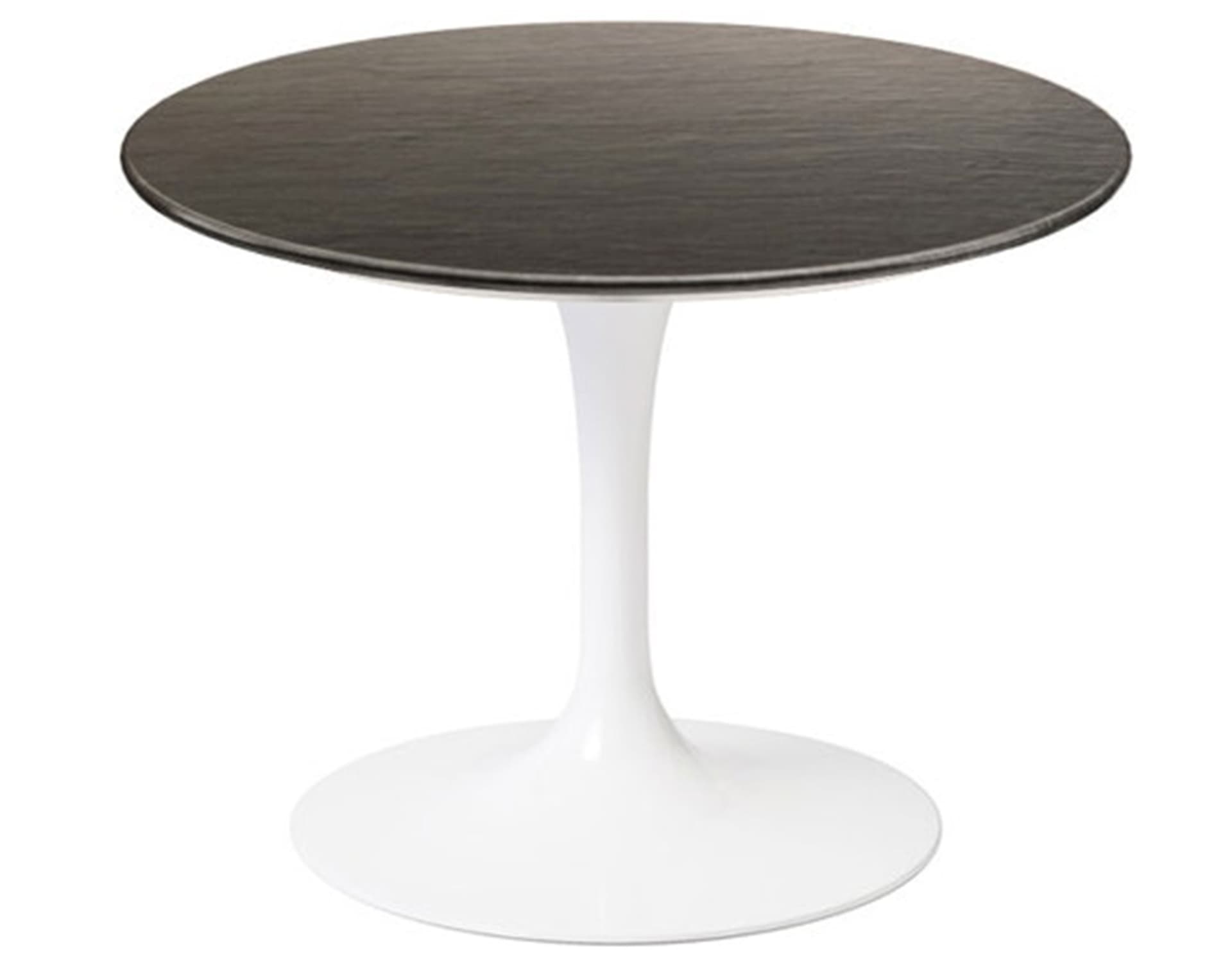 saarinen coffee table - 20" round / high gloss - white / slate - natural