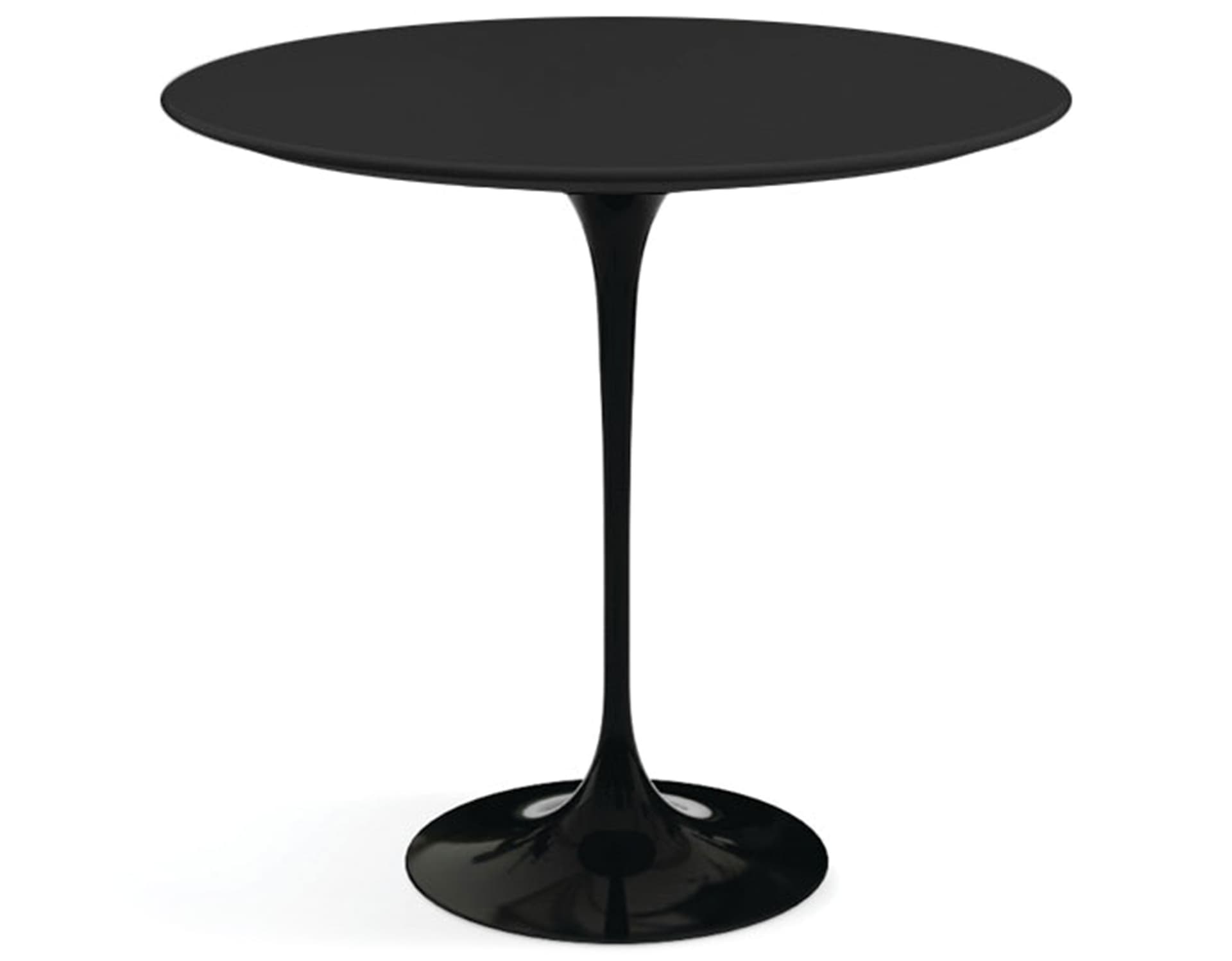 saarinen side table - 22" oval / laminate - black / high gloss - black