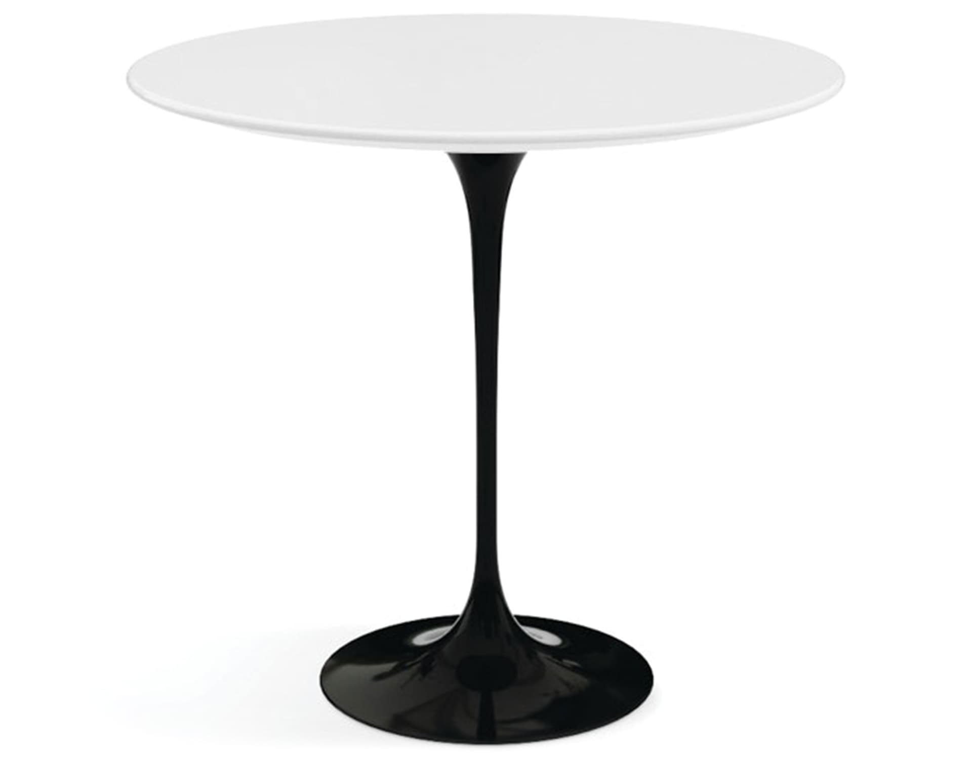 saarinen side table - 22" oval / laminate - white / high gloss - black