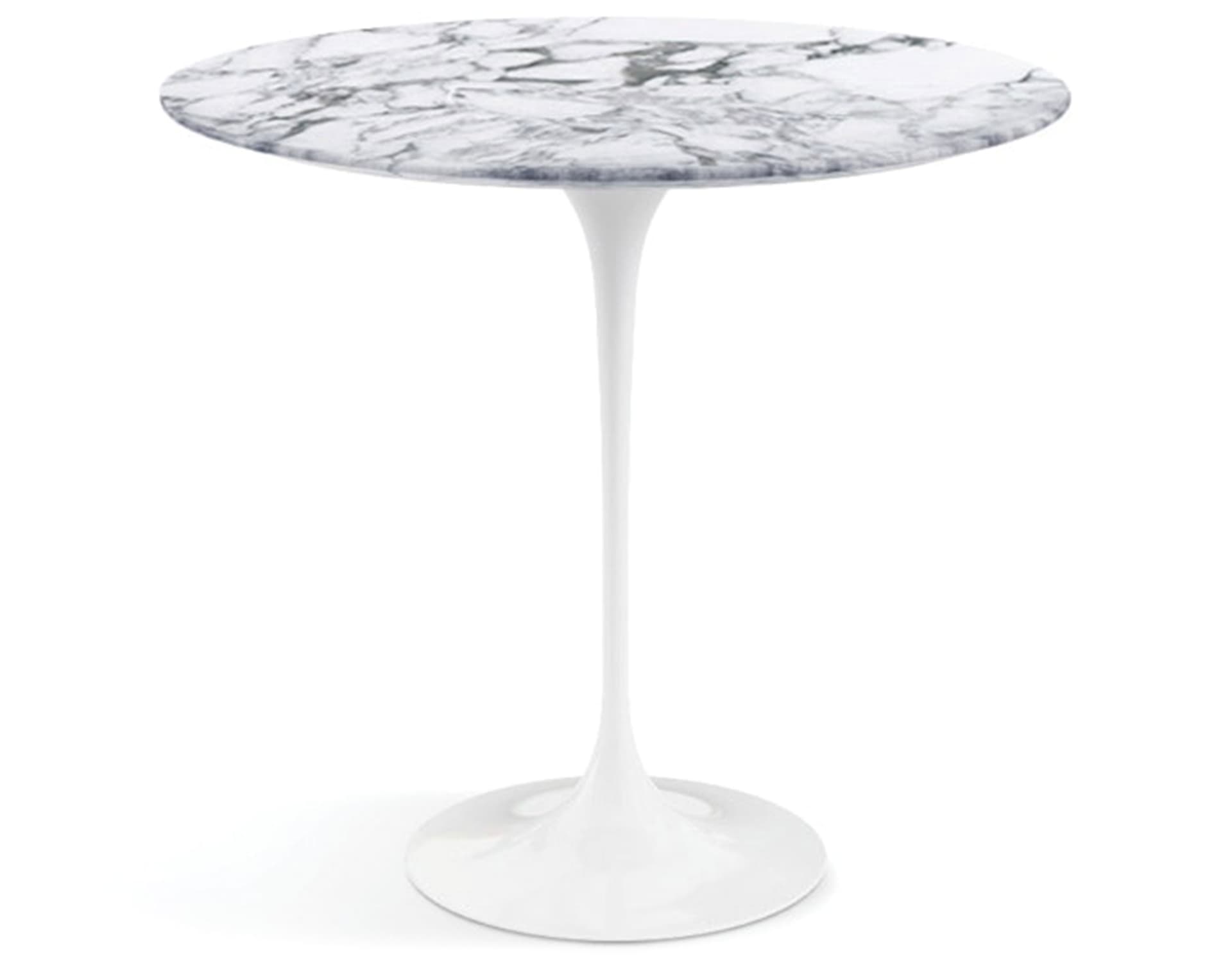 saarinen side table - 22" oval / polished marble - arabescato / high gloss - white