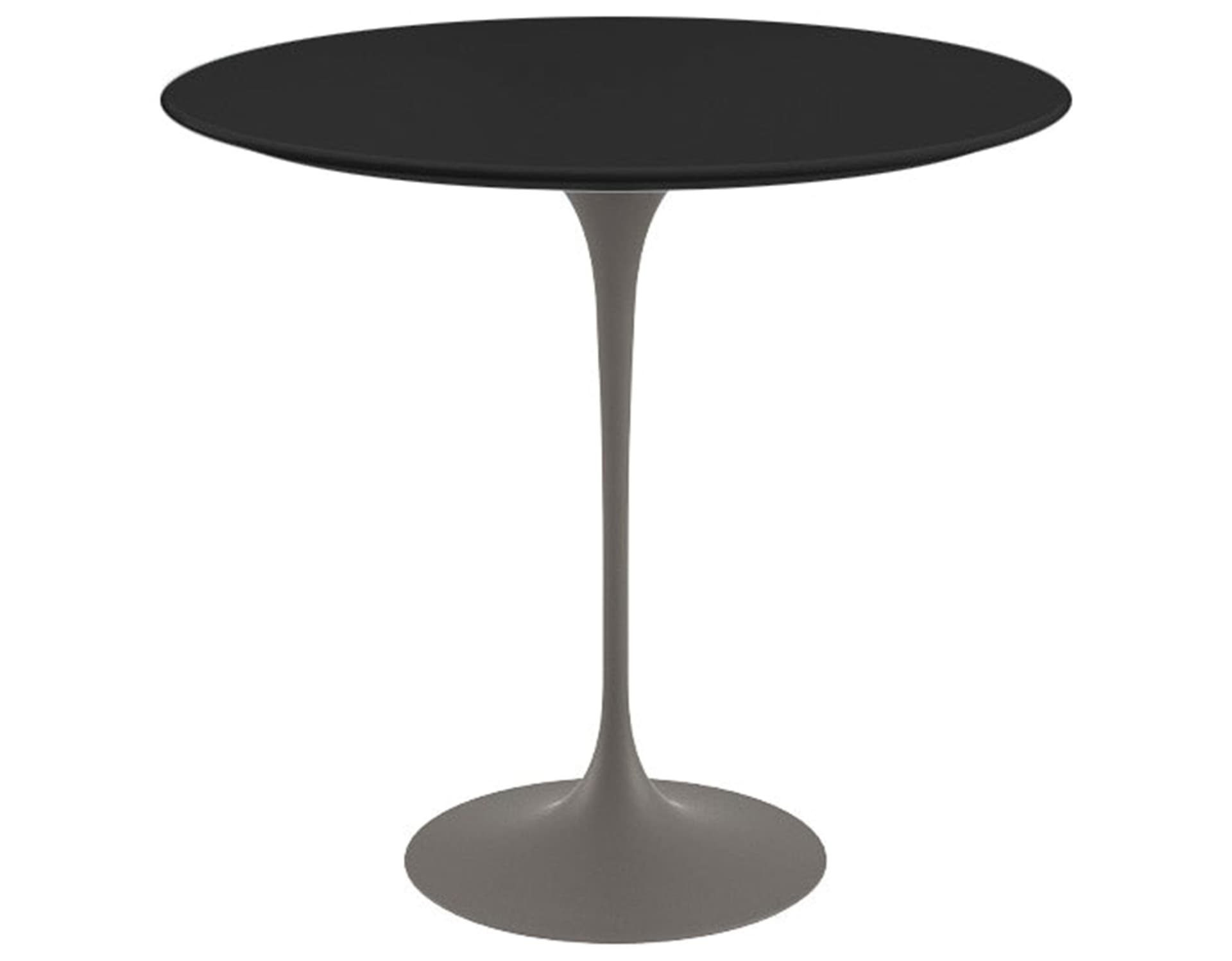 saarinen side table - 22" oval / laminate - black / satin - grey