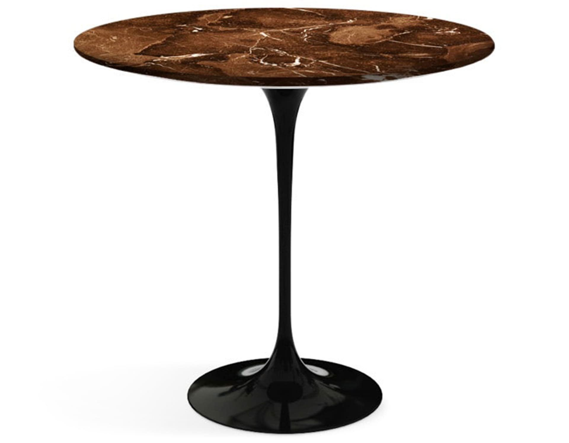 saarinen side table - 22" oval / polished marble - espresso / high gloss - black