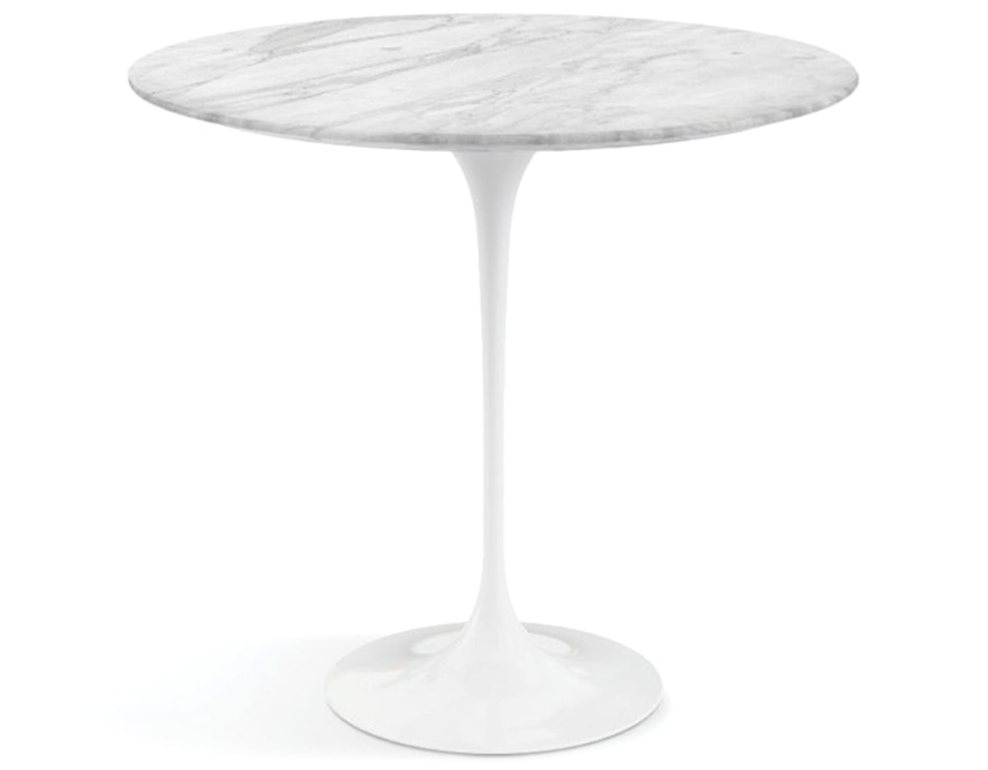 saarinen side table - 22" oval / polished marble - carrara / high gloss - white