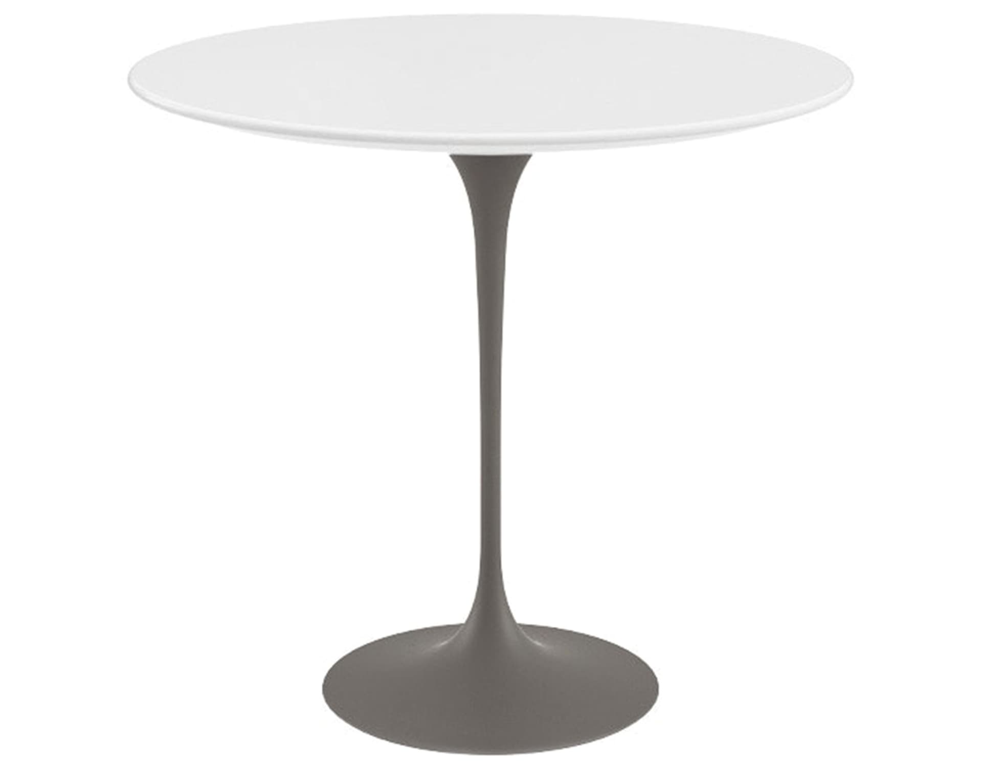saarinen side table - 22" oval / laminate - white / satin - grey