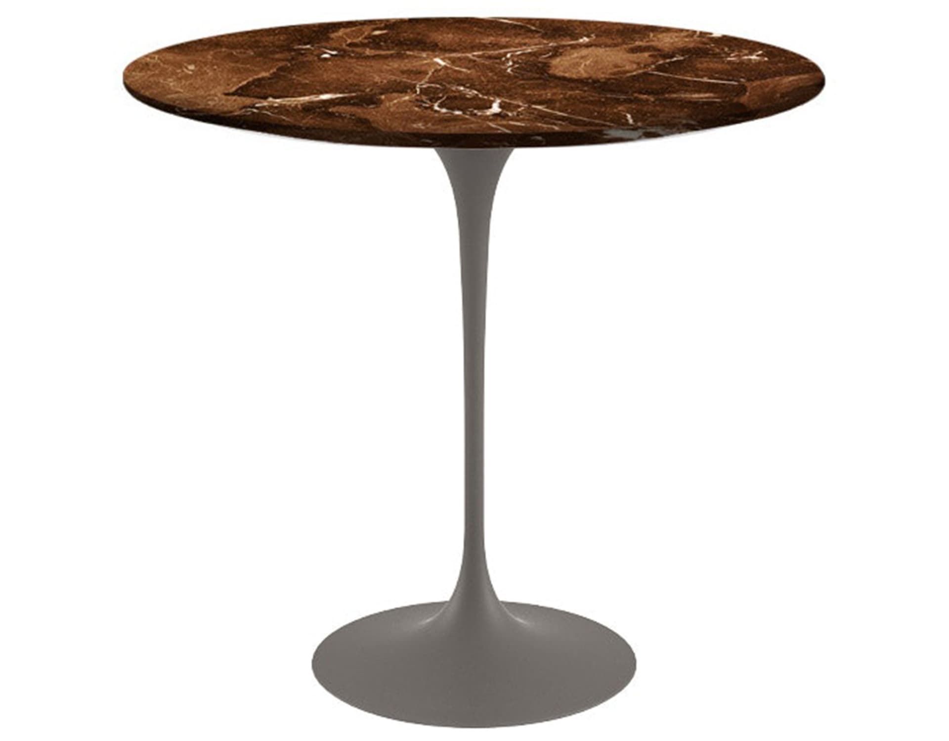 saarinen side table - 22" oval / polished marble - espresso / satin - grey