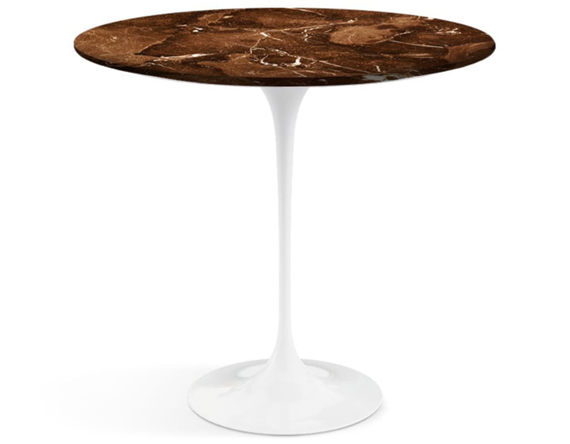 saarinen side table - 22" oval / polished marble - espresso / high gloss - white
