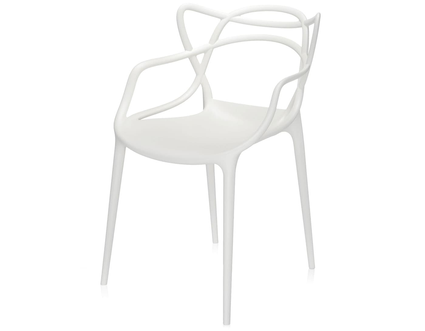 masters stacking chair 2 pack / white
