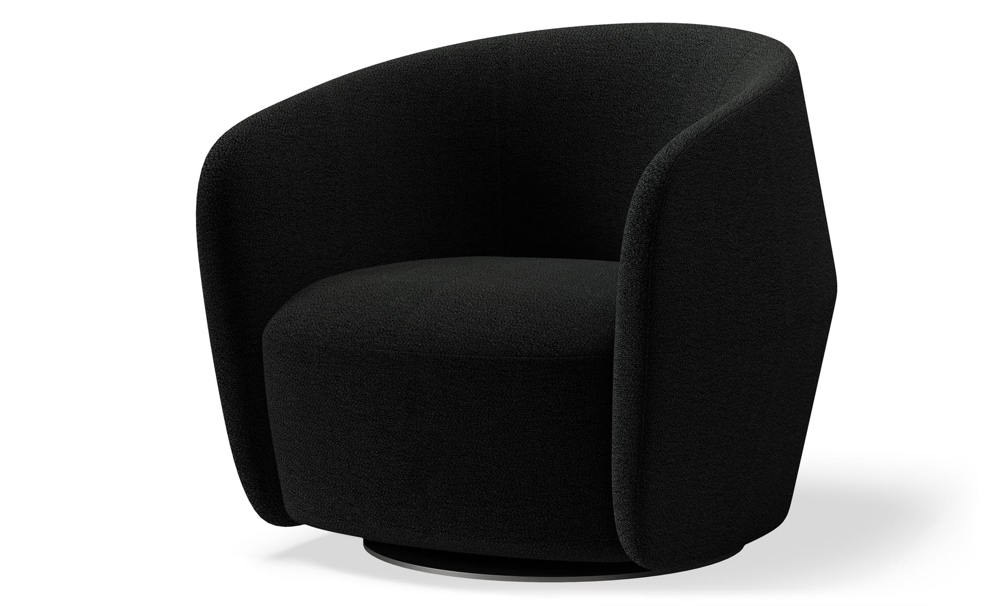 Fold Swivel Lounge / boli bouclé - black