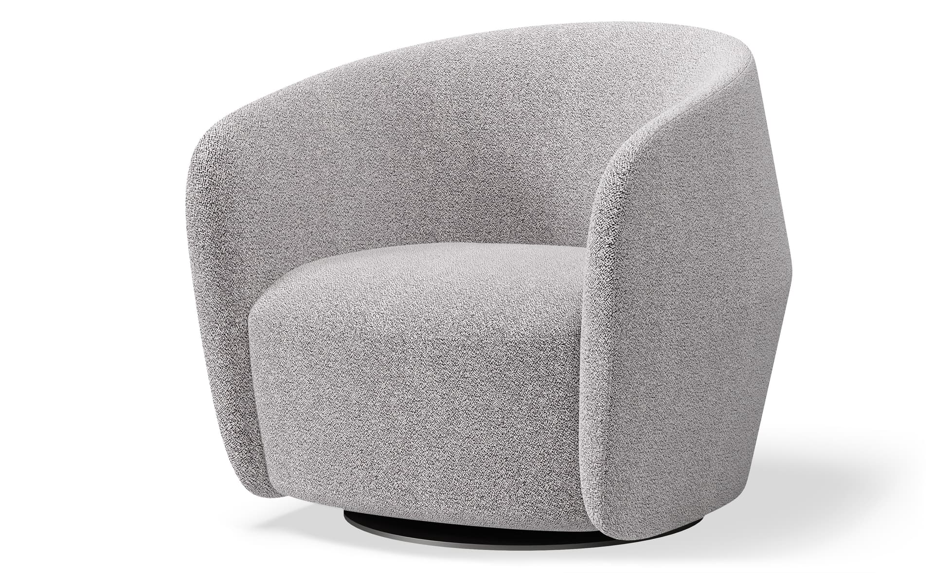 Fold Swivel Lounge / boli bouclé - white/black
