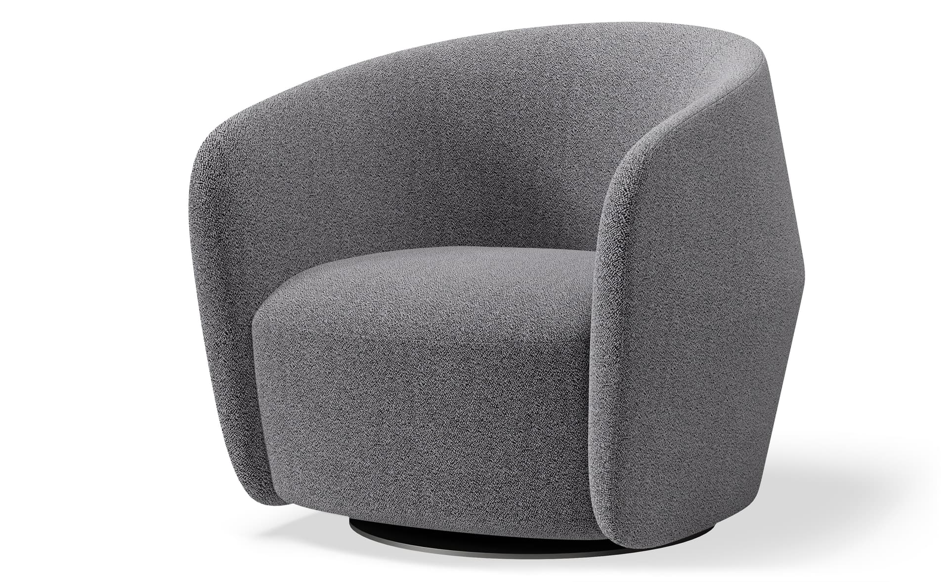Fold Swivel Lounge / boli bouclé - grey