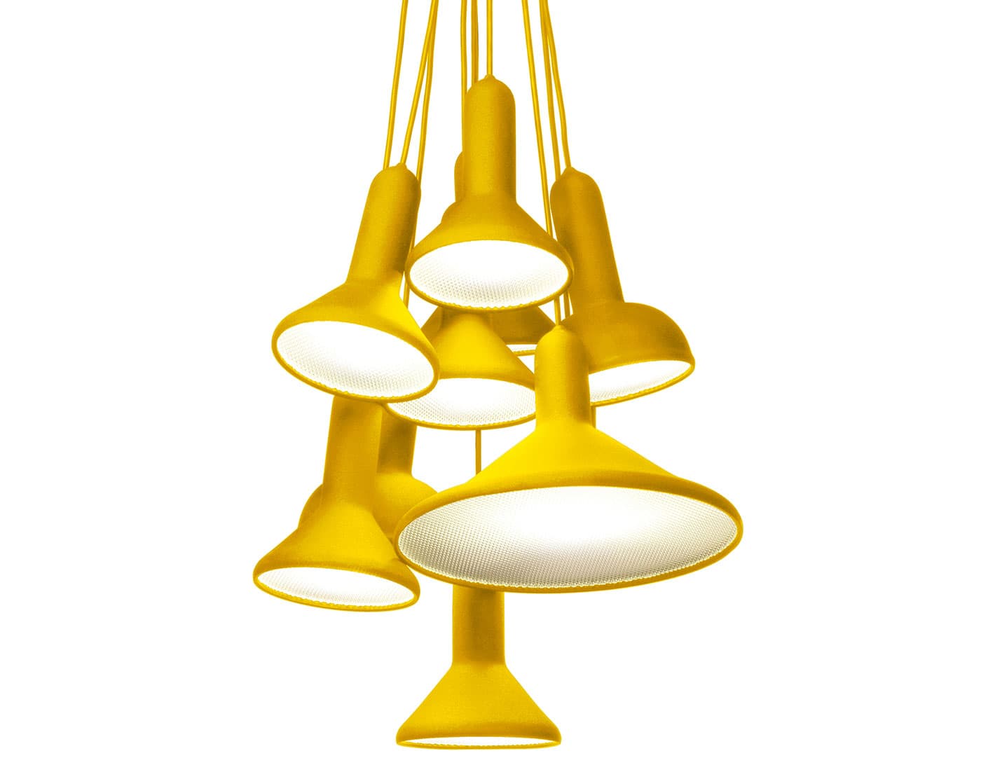 Torch Light Bunch / S10 bunch (10 pendant cluster) / yellow with yellow cables