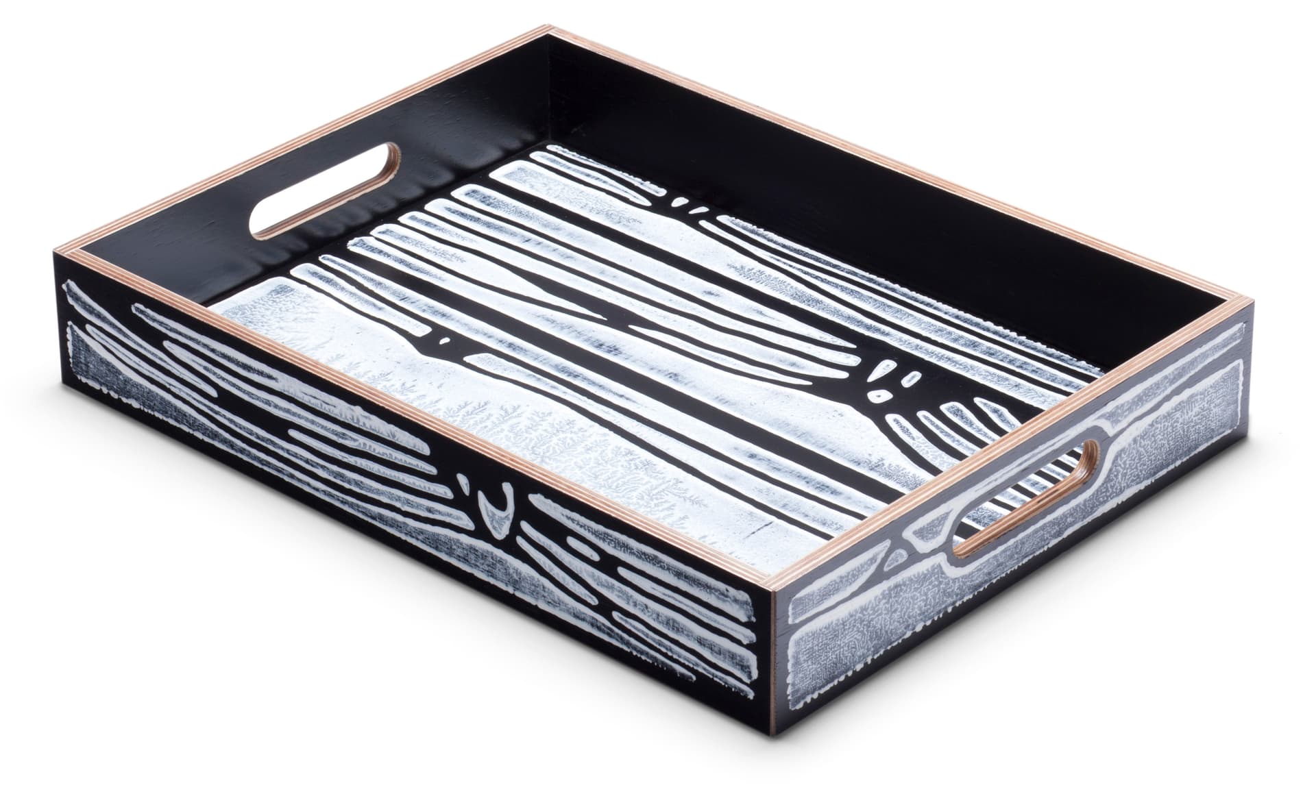 Wrongwoods Tray / white with black