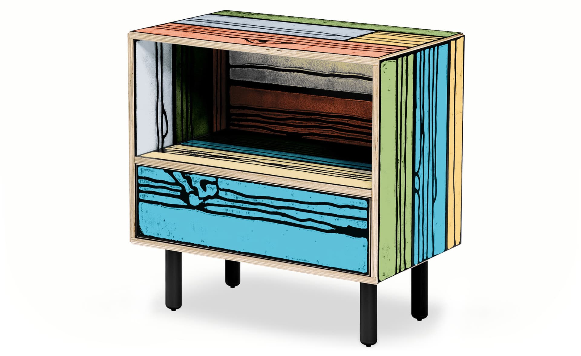 Wrongwoods Night Table / five color - Palm Springs