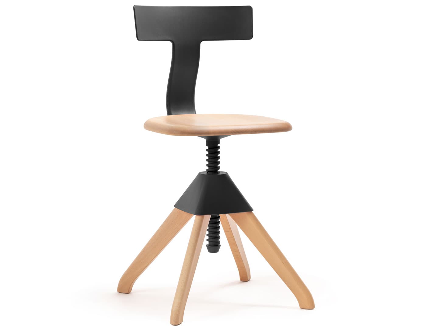 Tuffy Swivel Chair / black/natural
