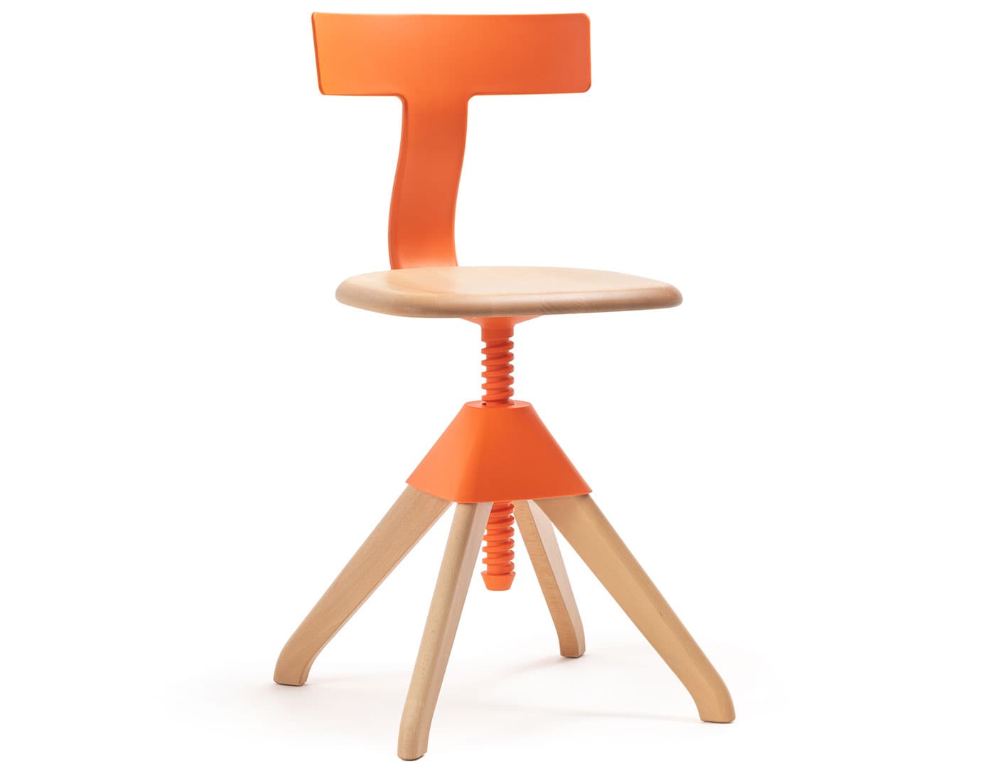 Tuffy Swivel Chair / orange/natural