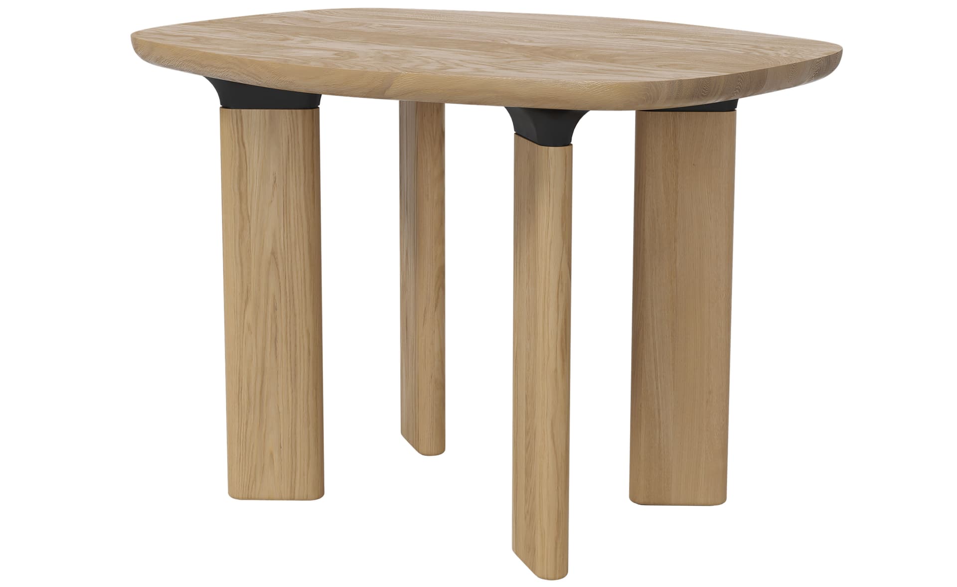 Analog Side Table / oak - clear lacquered top & legs / black trumpet