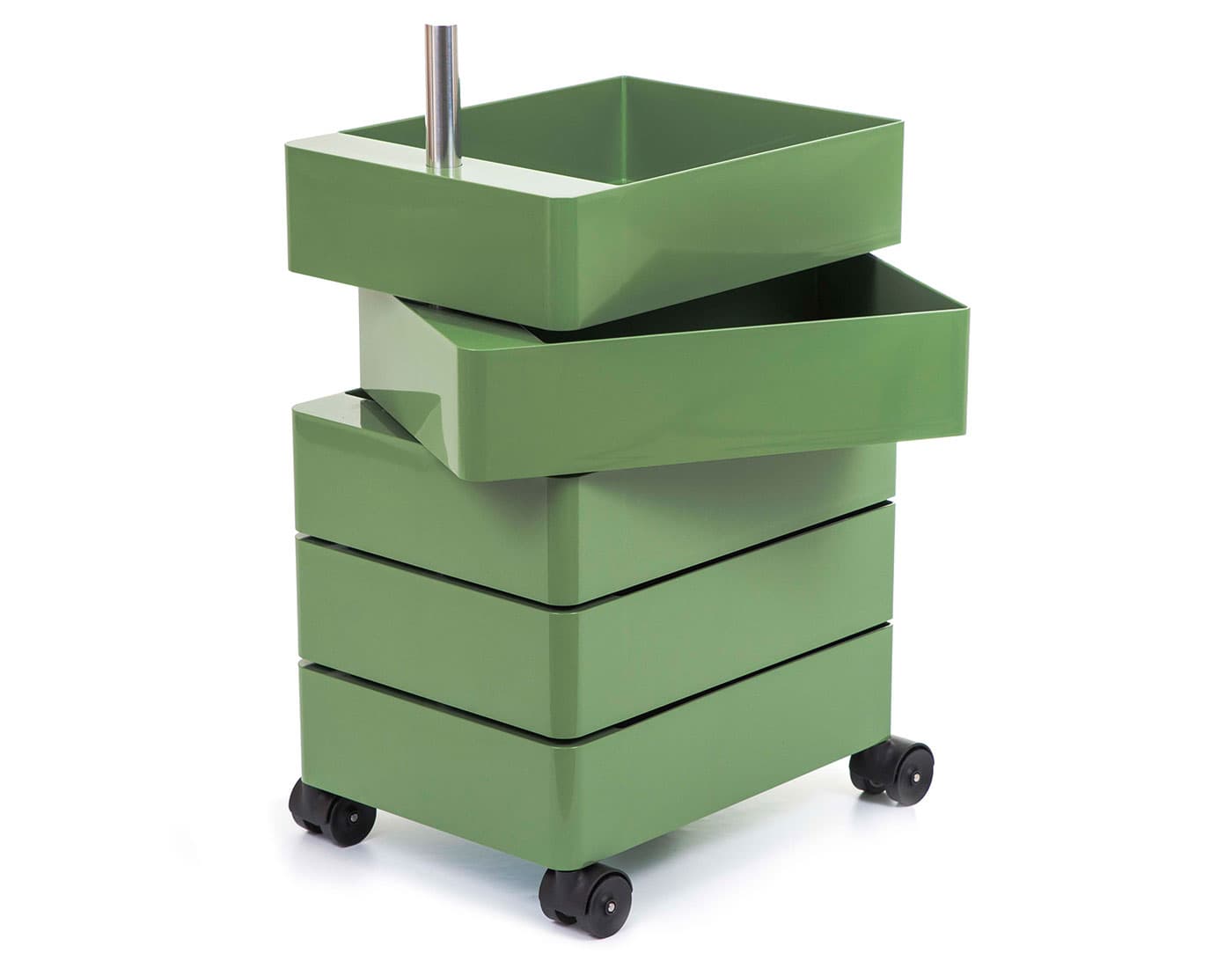 360° Container / 5 drawer unit - green