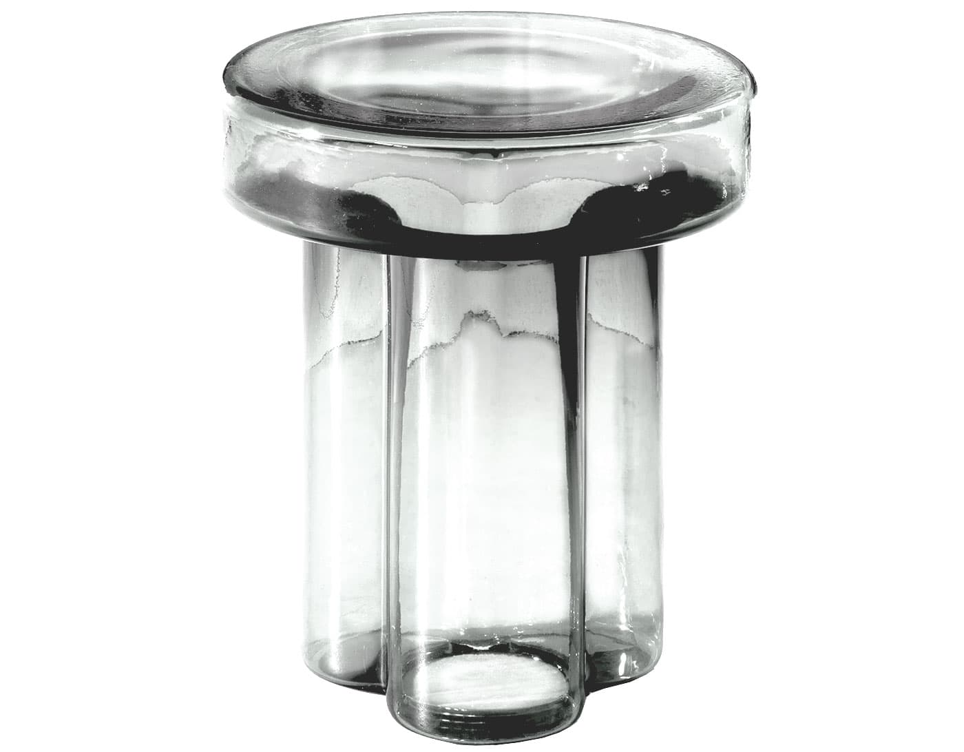 Soda Table Round / 15" diameter / tall - iced (clear transparent)