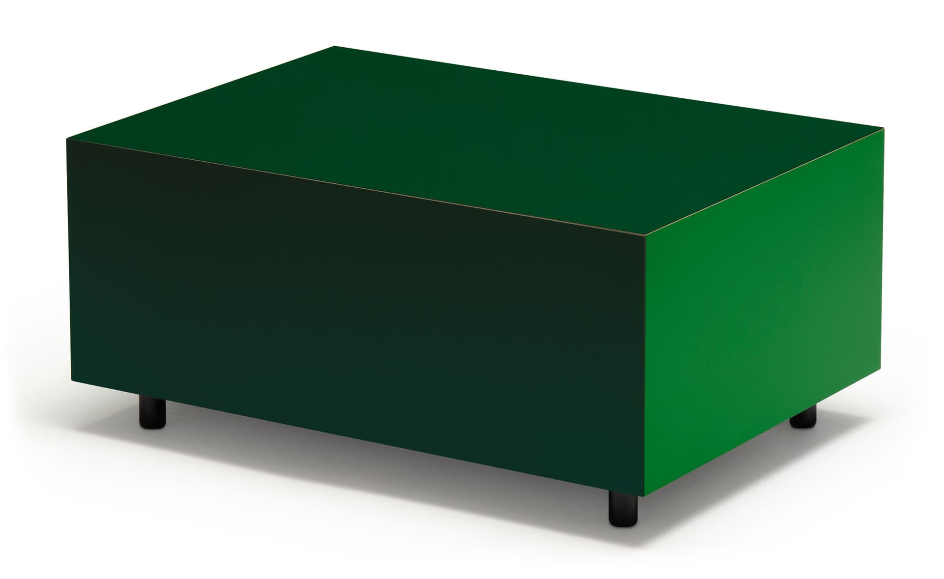 Bloc Storage Table / 25.2" x 17.7" with single drawer / no added casters / bottle green / pine green / signal green