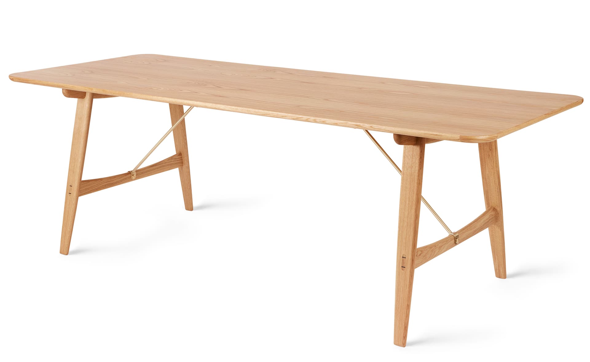 BM1160 Hunting Table / 82.7" x 32.3" - oak, lacquer / brass