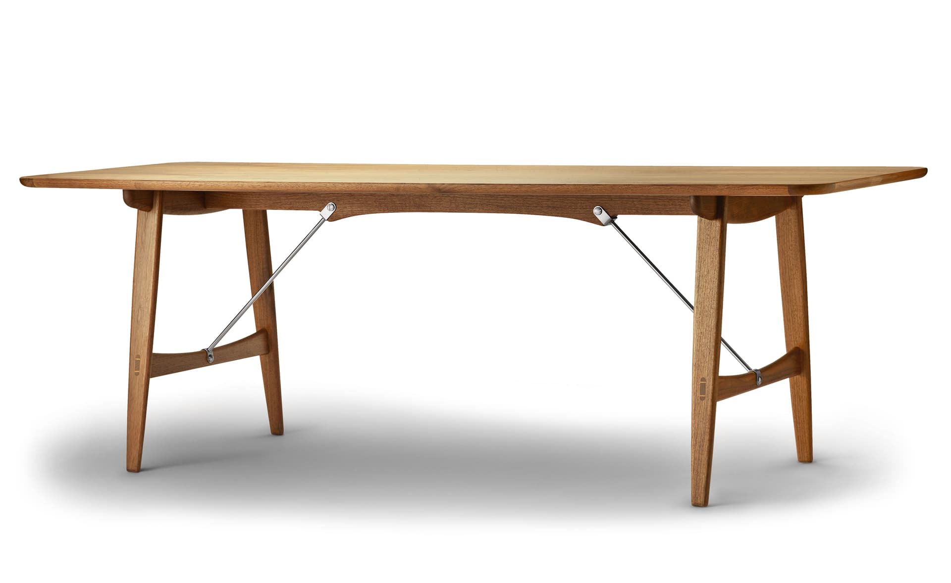BM1160 Hunting Table / 82.7" x 32.3" - oak, oil / stainless steel