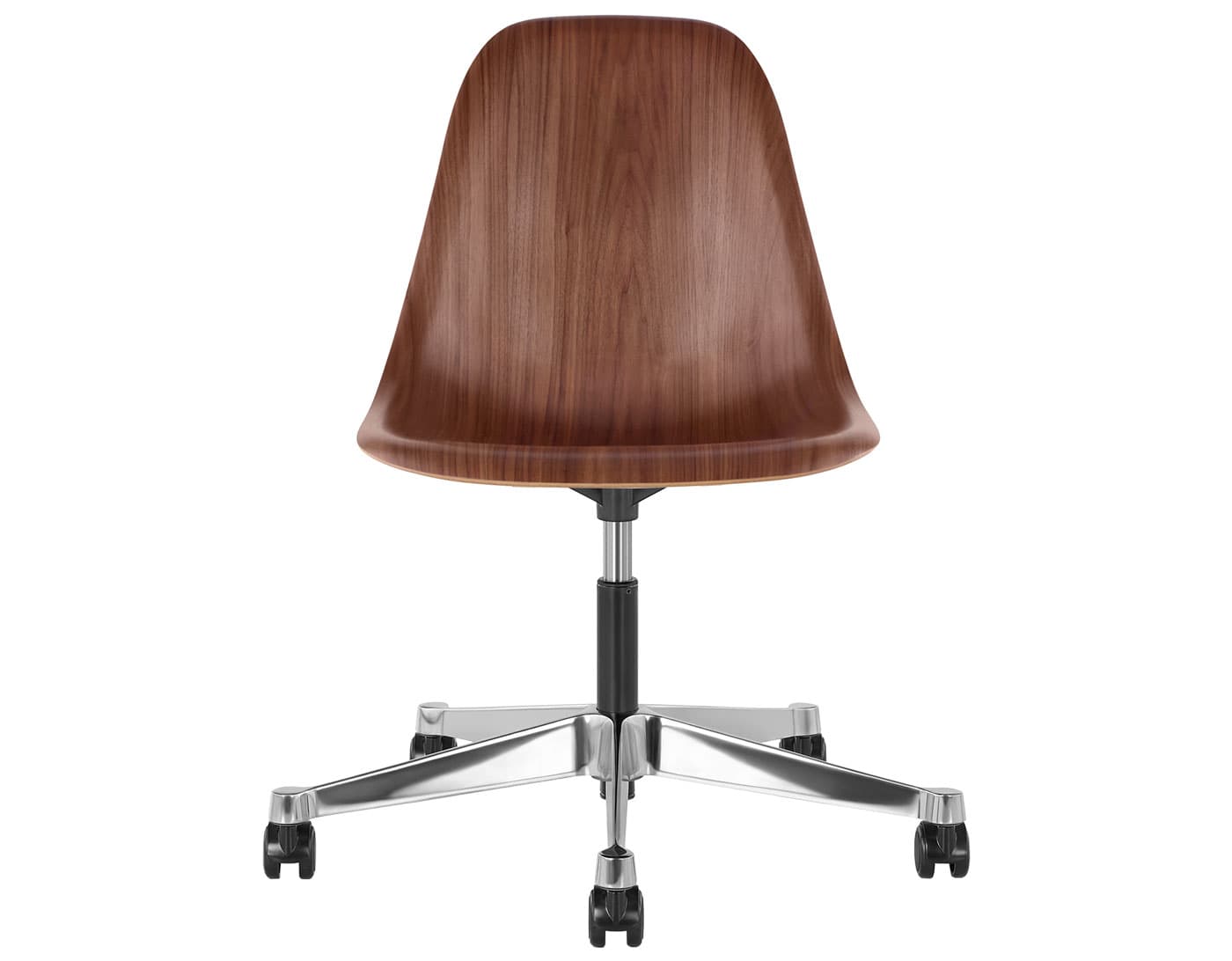 black - 2" hard double wheel casters - carpet (UD) / walnut (OU) / no seat pad