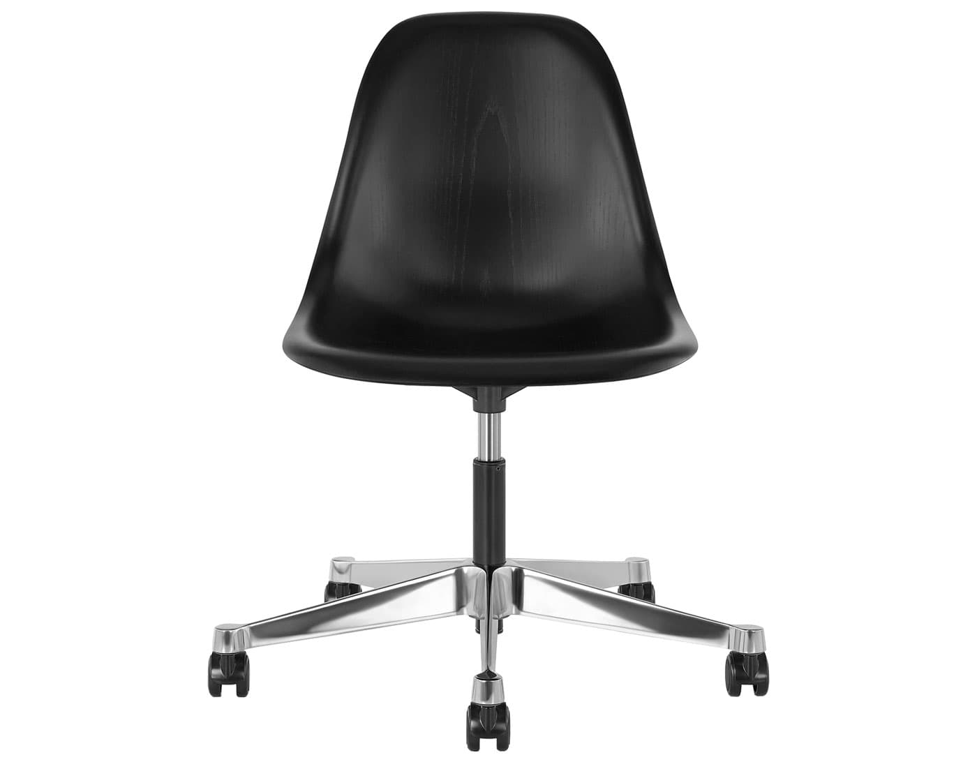 black - 2" soft double wheel casters - hard floor/carpet (BSC) / ebony (EN) / no seat pad