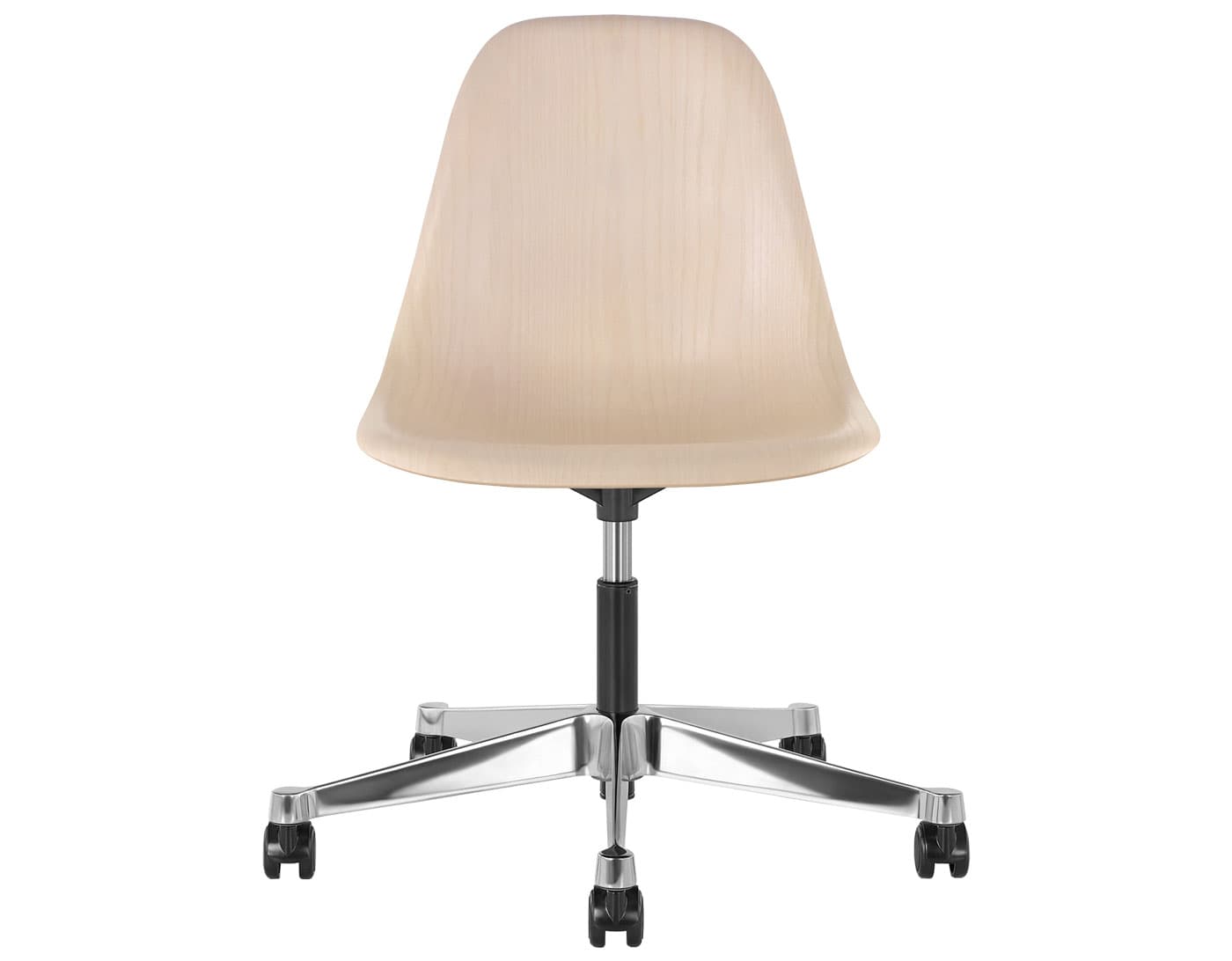 black - 2" soft double wheel casters - hard floor/carpet (BSC) / white ash (A2) / no seat pad