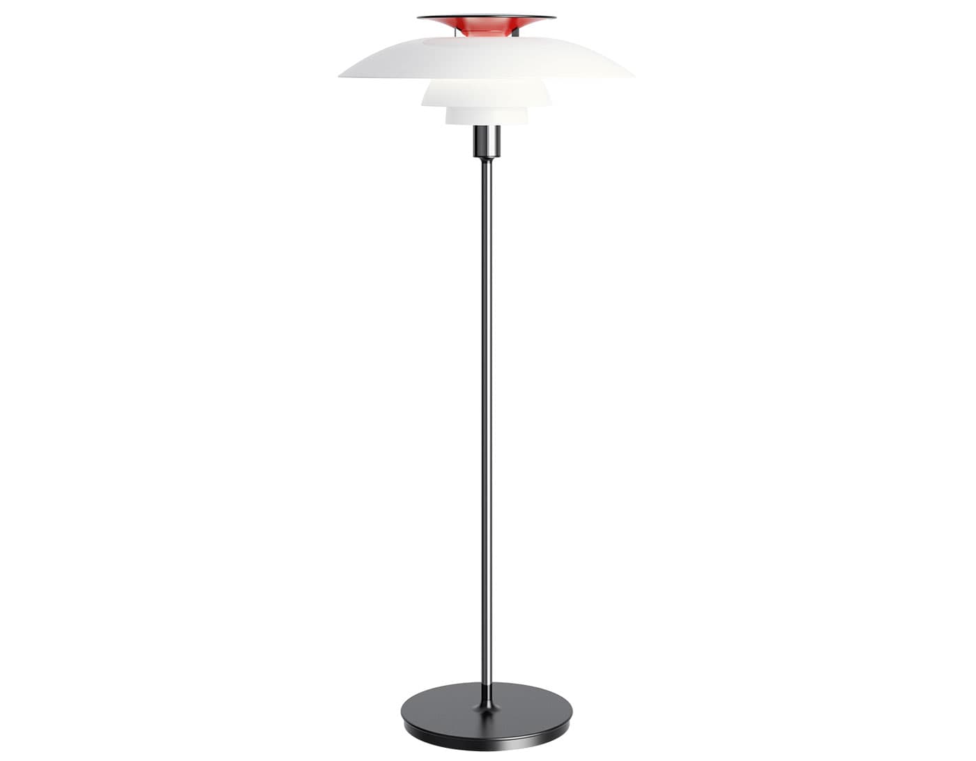 PH 80 Floor Lamp / opal white / chrome