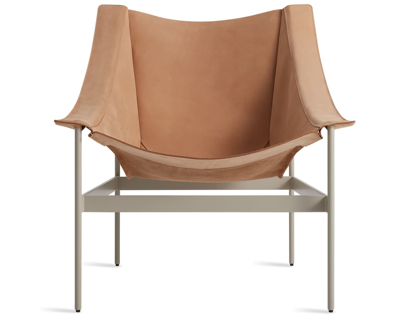 heyday lounge chair / sand leather sling / putty base